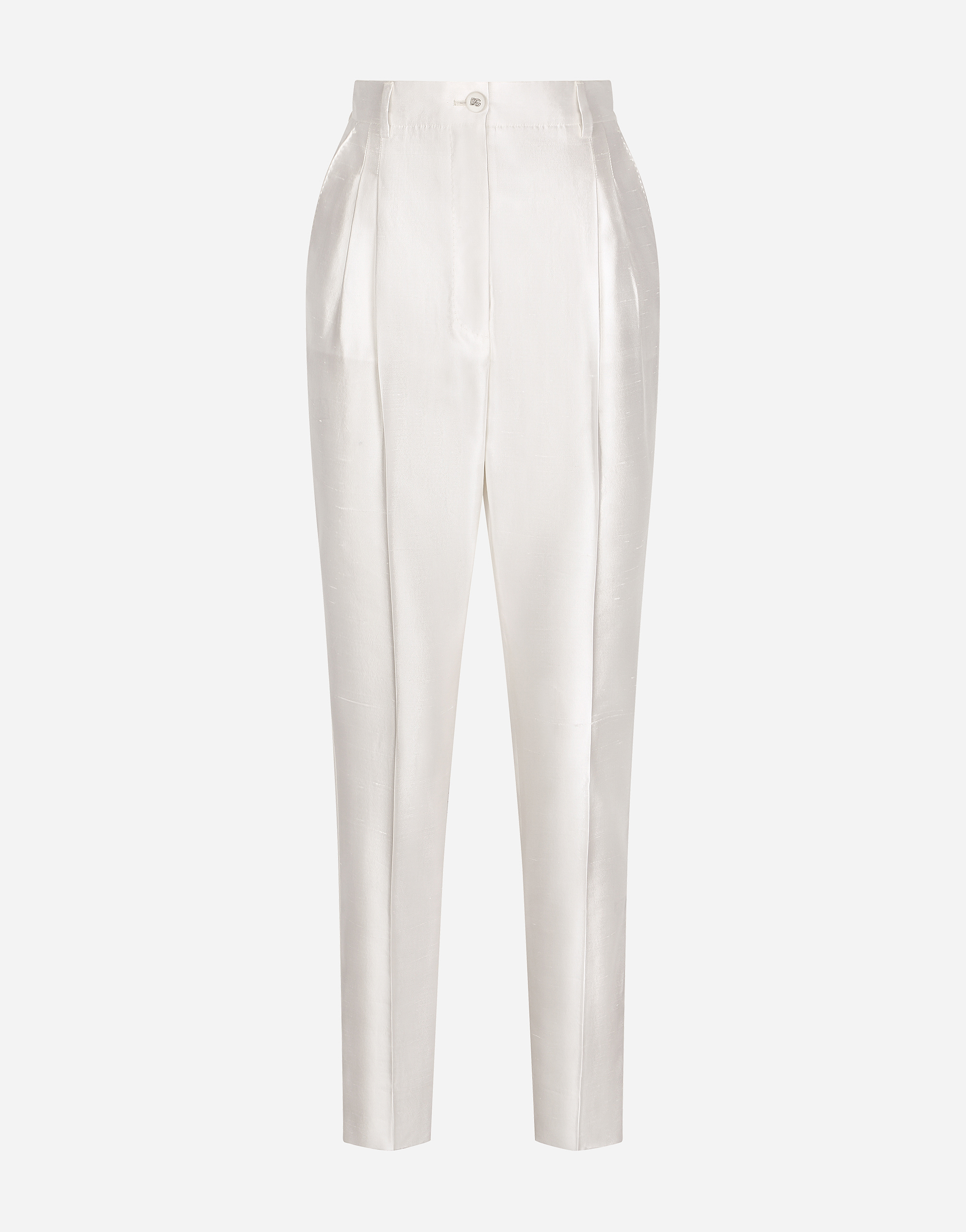 Shantung pants in White