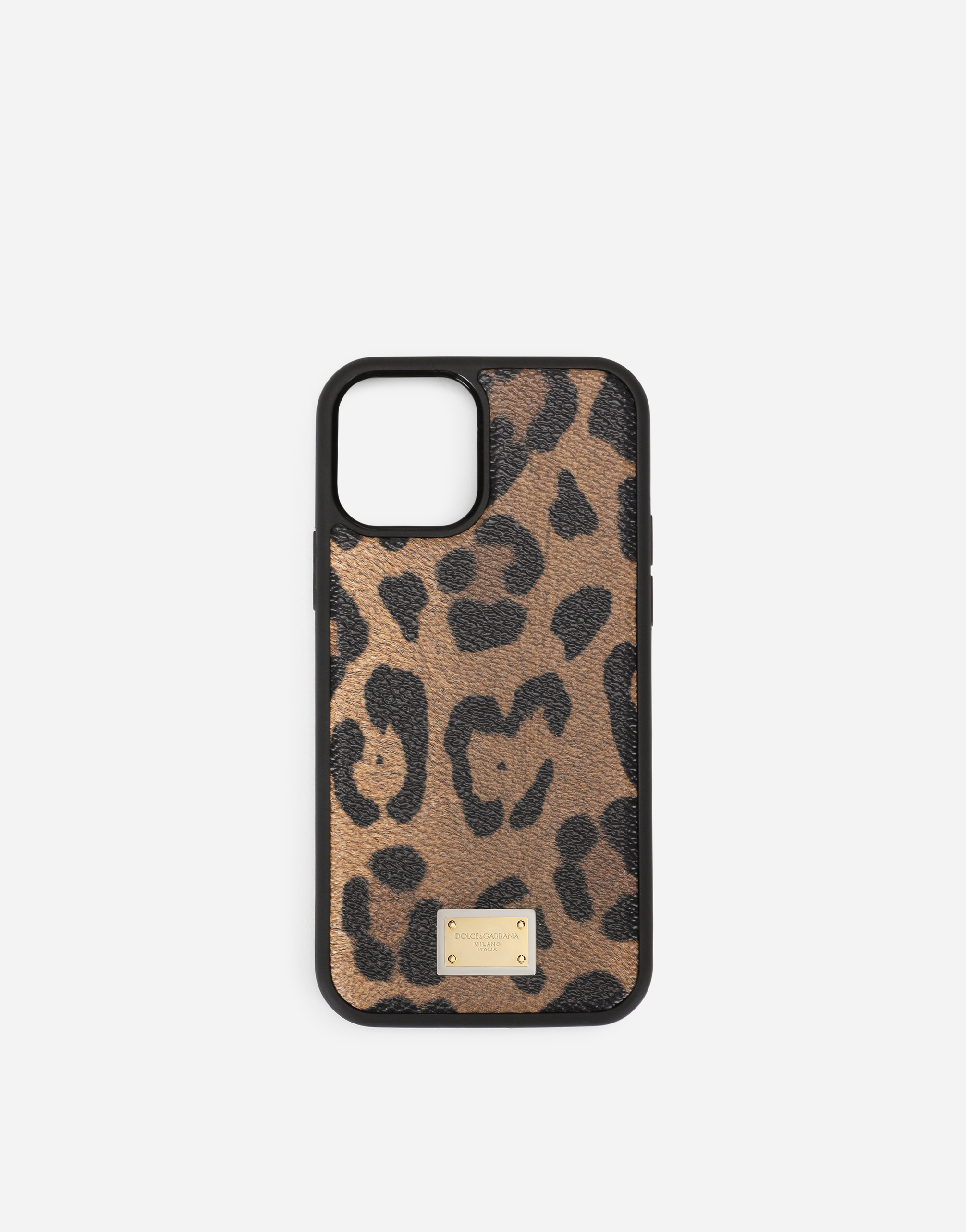 iPhone 12 Pro cover in leopard-print Crespo with branded plate in Multicolor