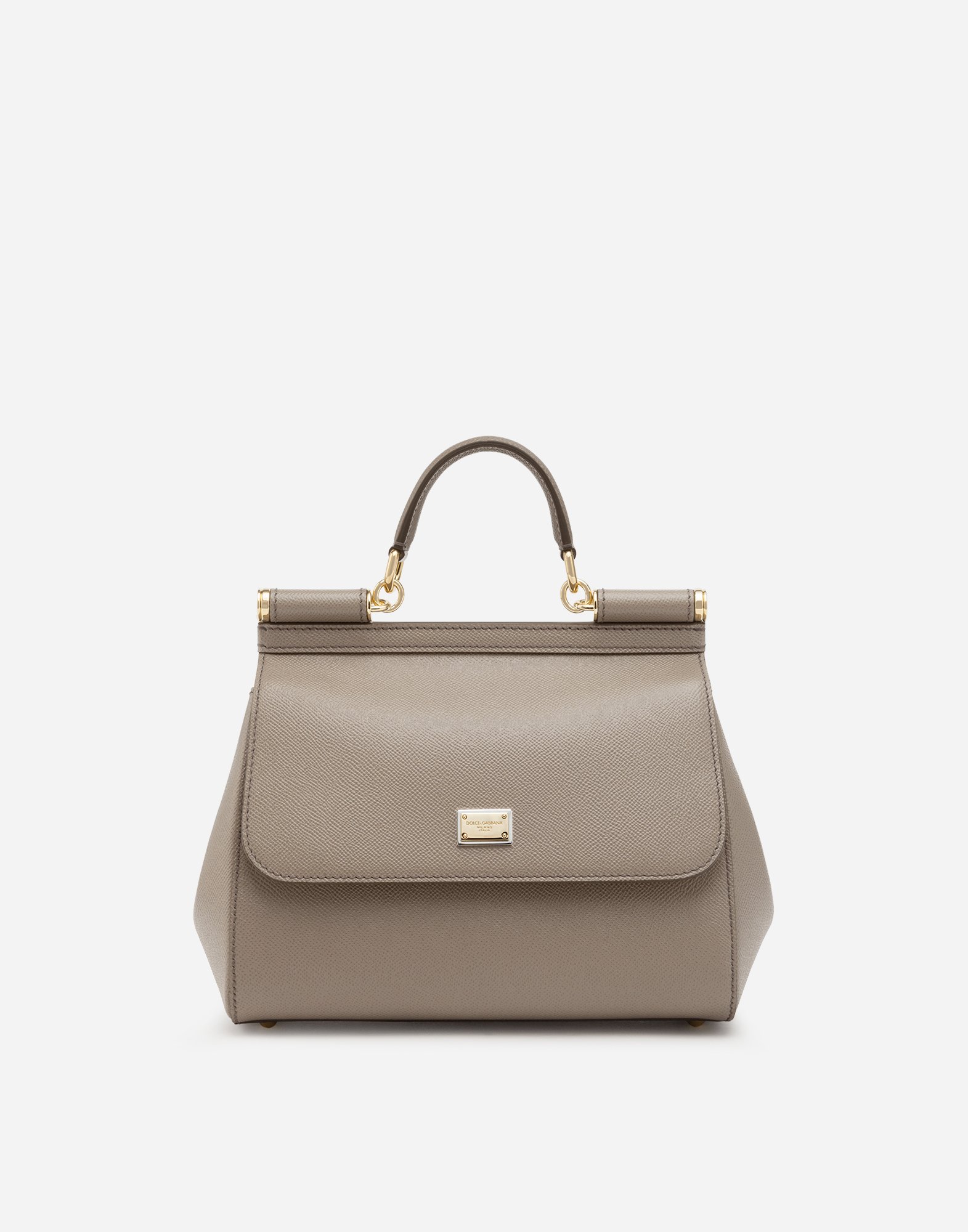 Medium Sicily handbag in dauphine leather  in Grey