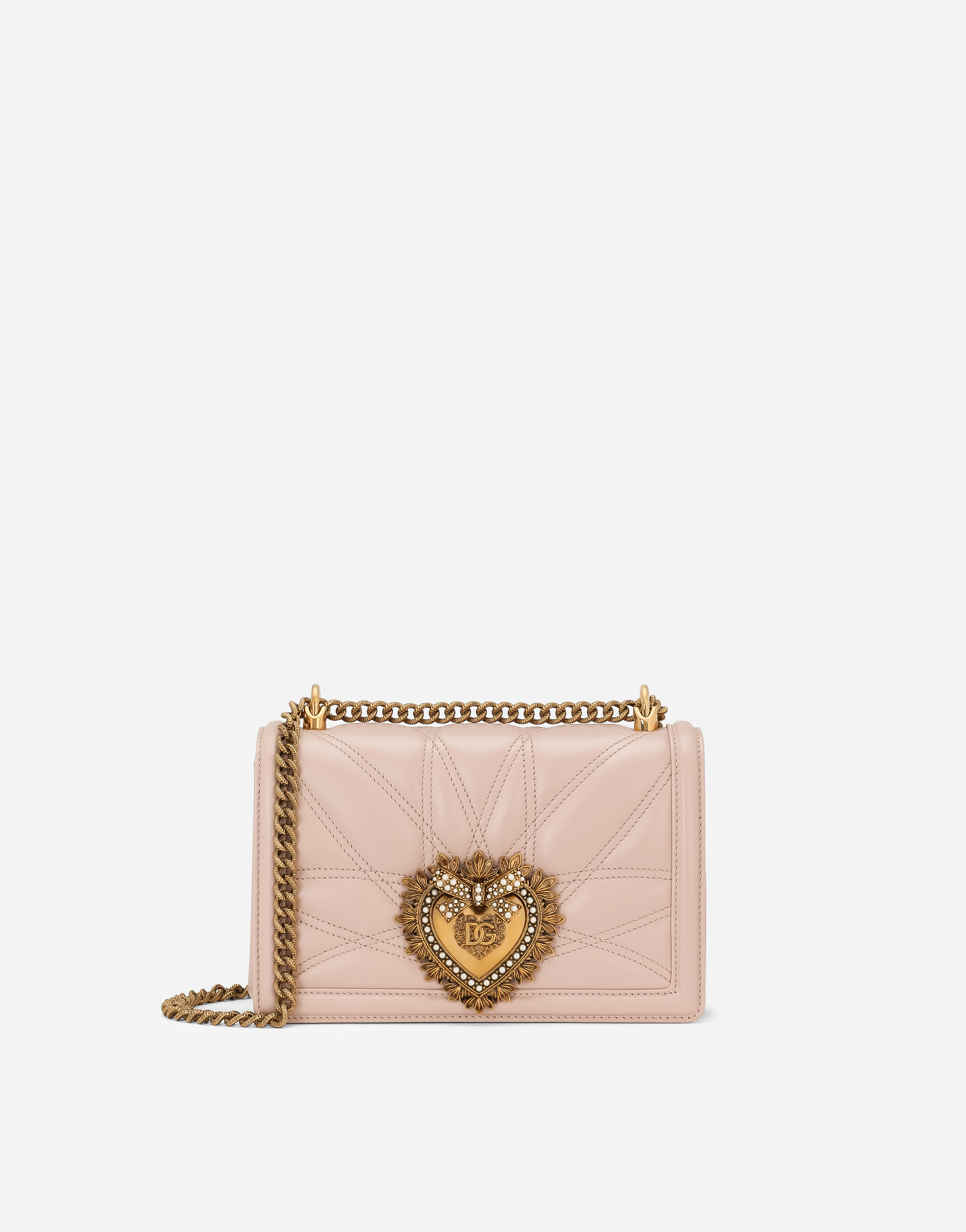 Medium Devotion bag in quilted nappa leather in Pale Pink