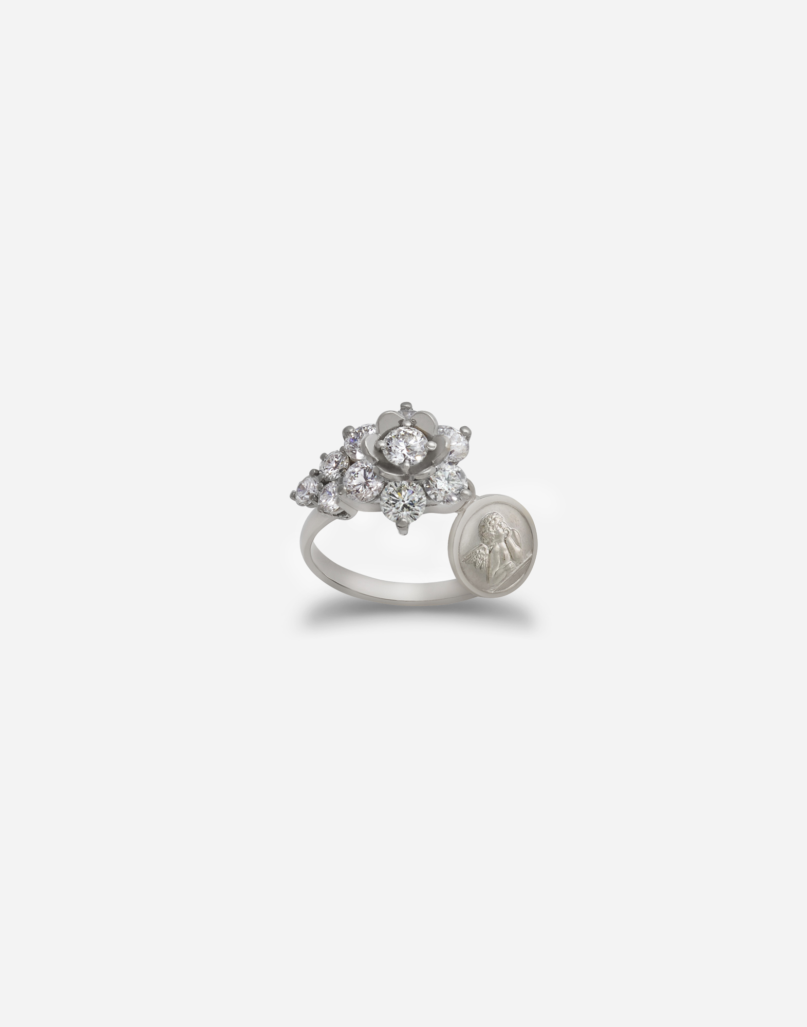 Sicily ring in white gold with diamonds in White Gold