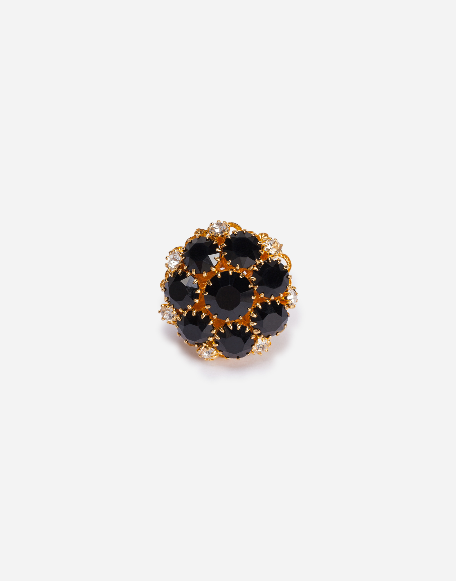 Ring with rhinestone decoration in Black/Gold