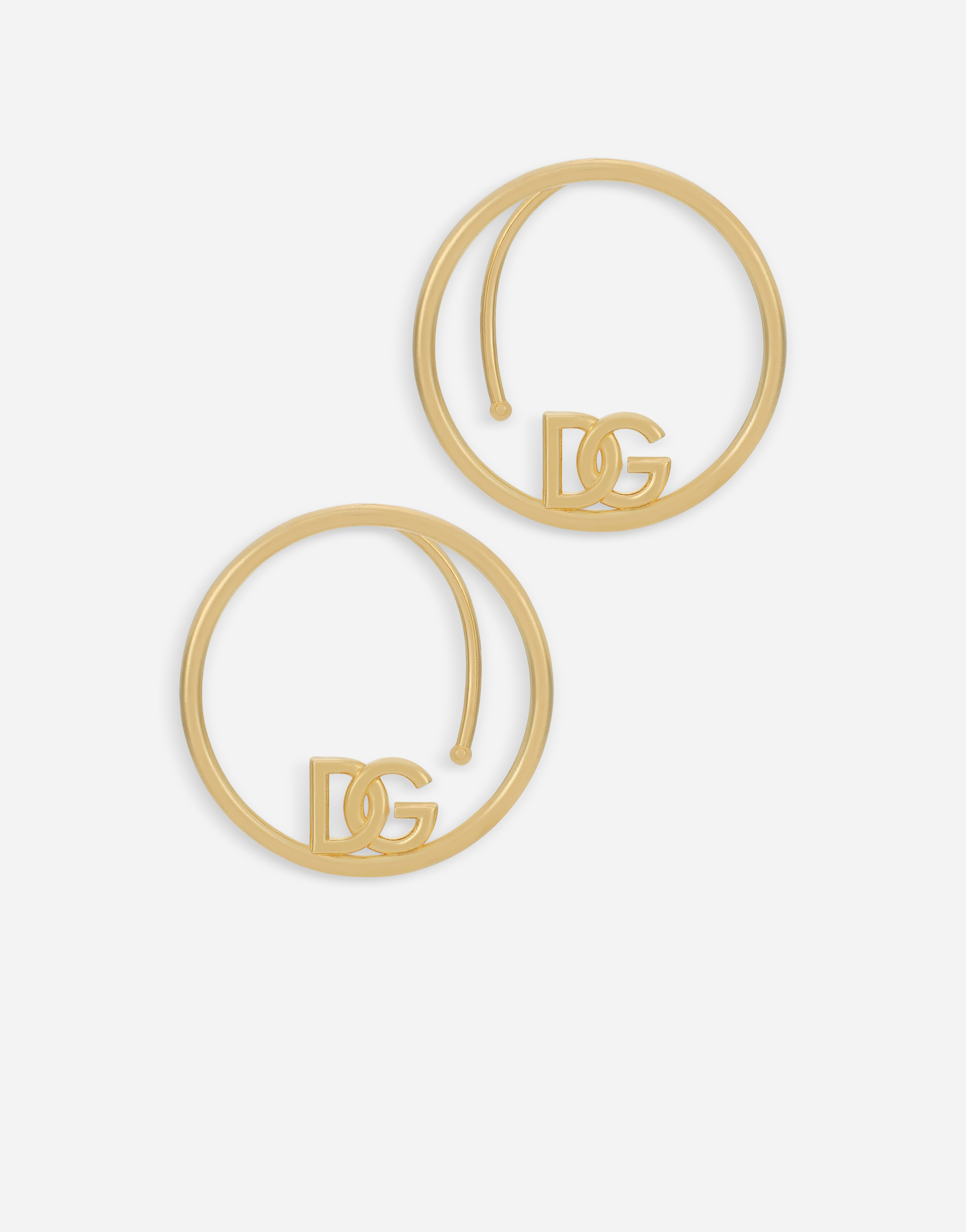 Hoop earrings with DG logo in Gold