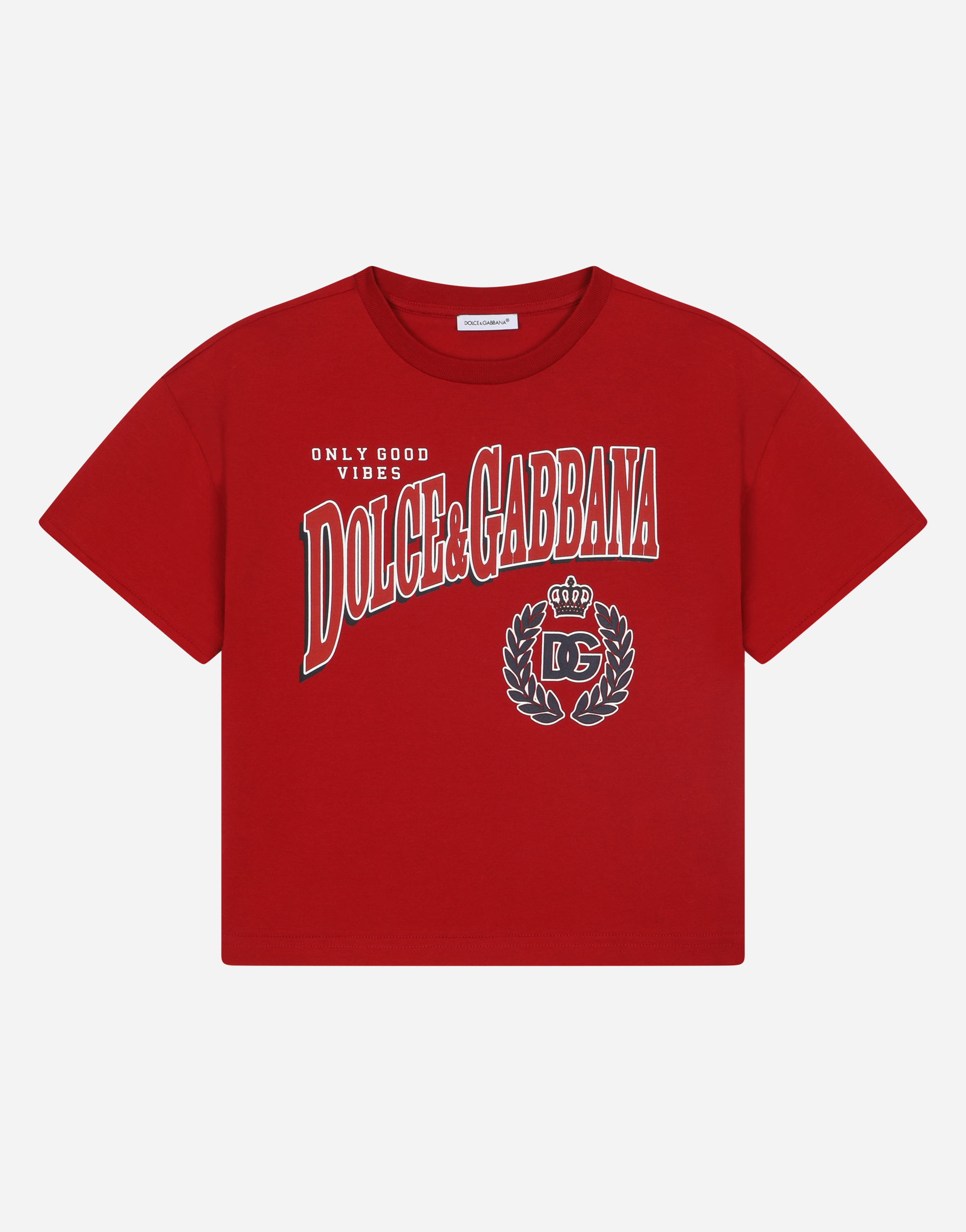 Jersey T-shirt with logo print in Red