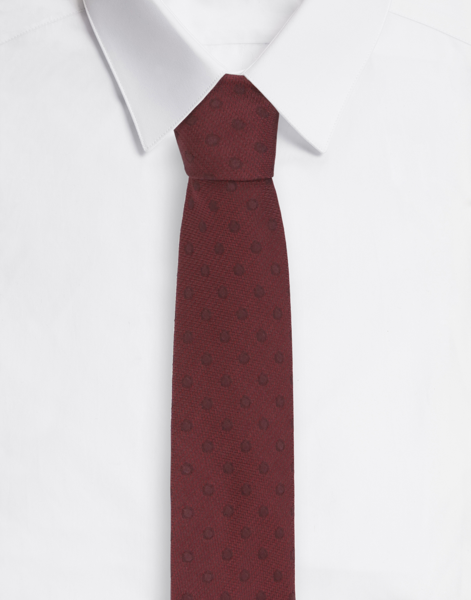 Tie-design silk jacquard blade tie (6 cm) in Bordeaux
