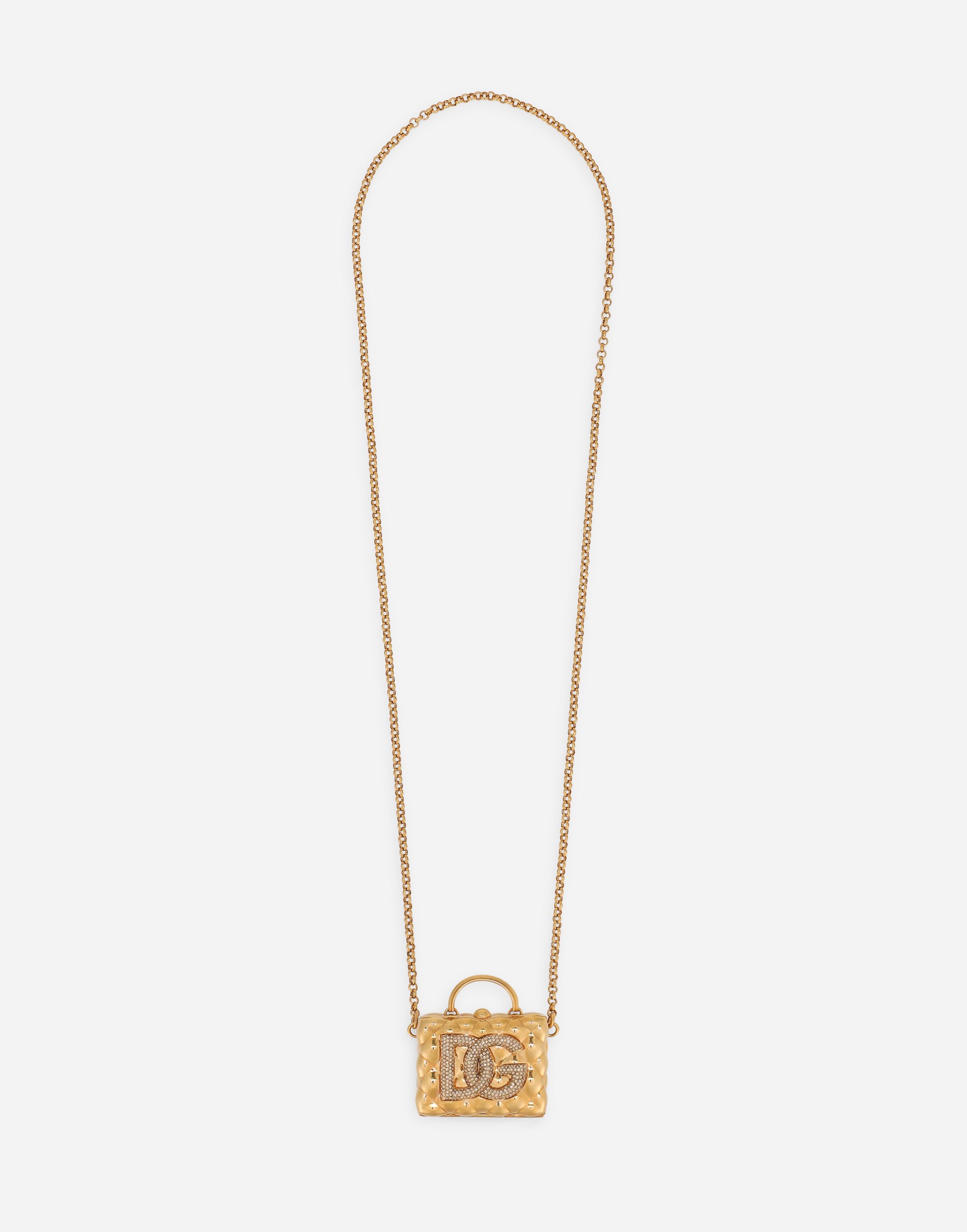 Vintage brass DG necklace in Gold