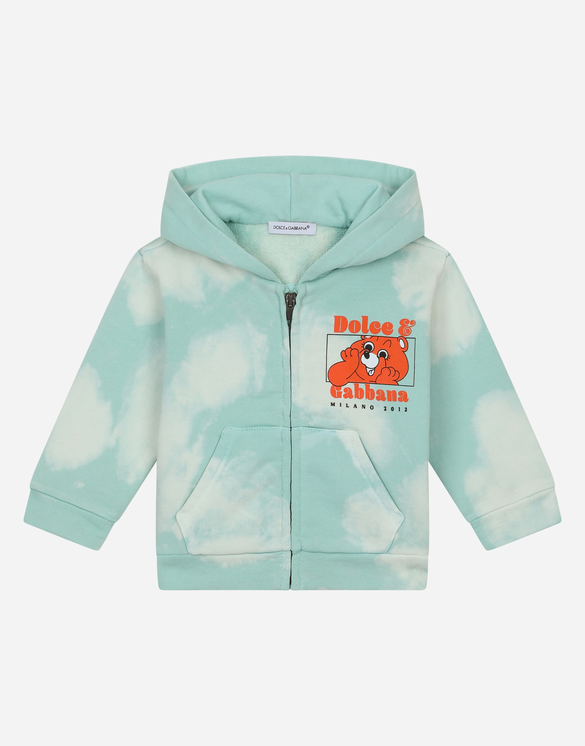 DOLCE & GABBANA JERSEY HOODIE WITH CLOUD PRINT