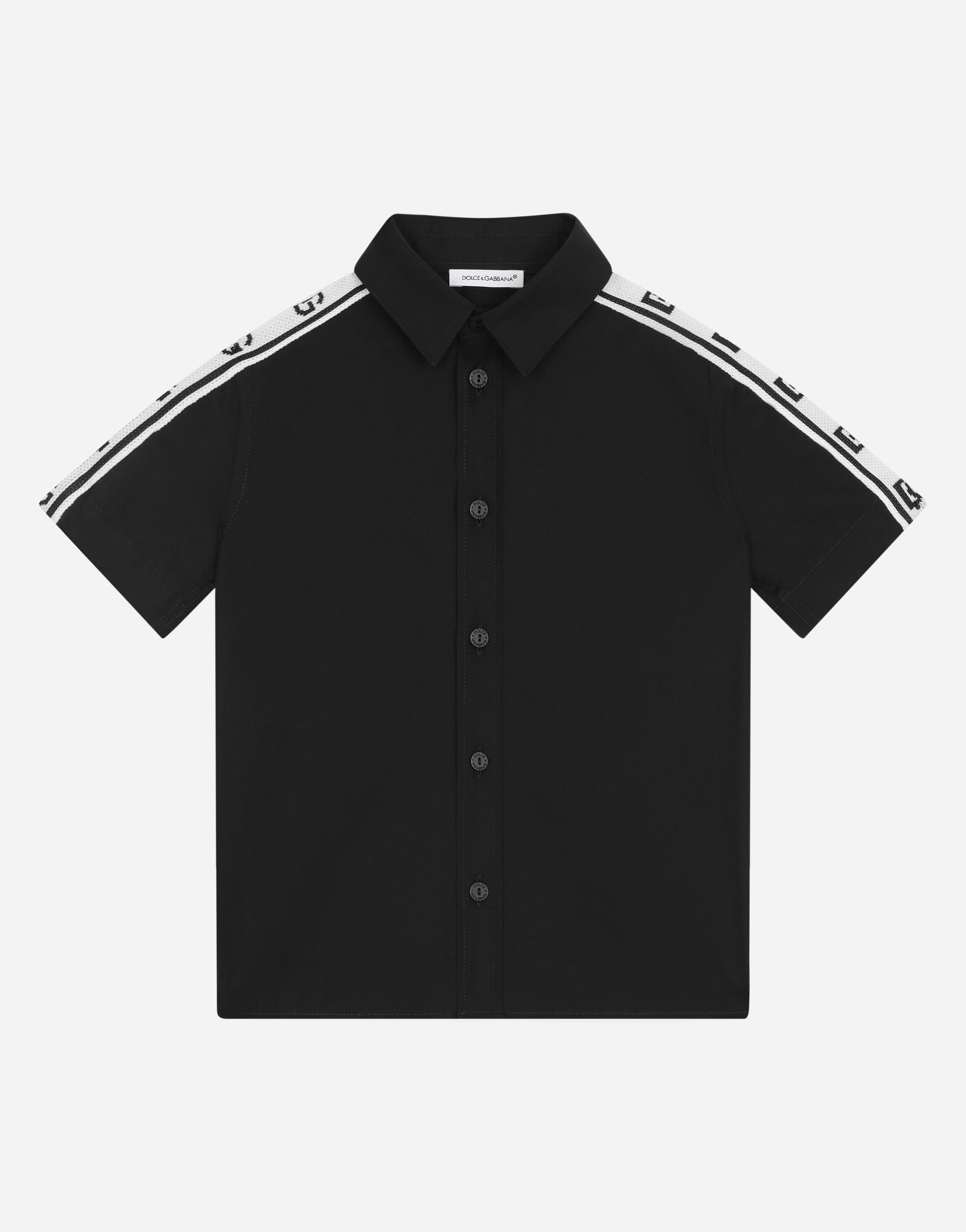 Poplin shirt with DG logo bands in Black