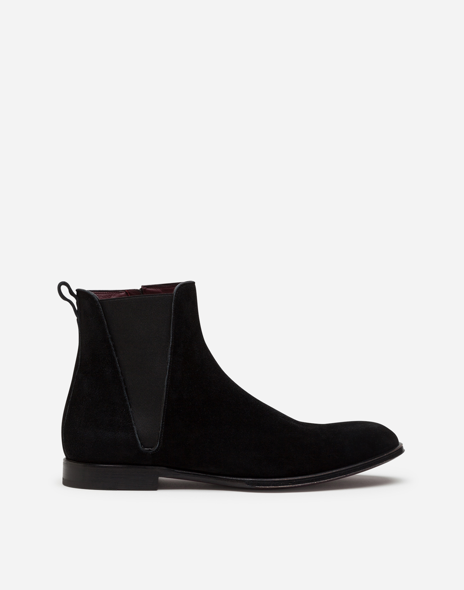 Velvet calfskin chelsea boots in Black