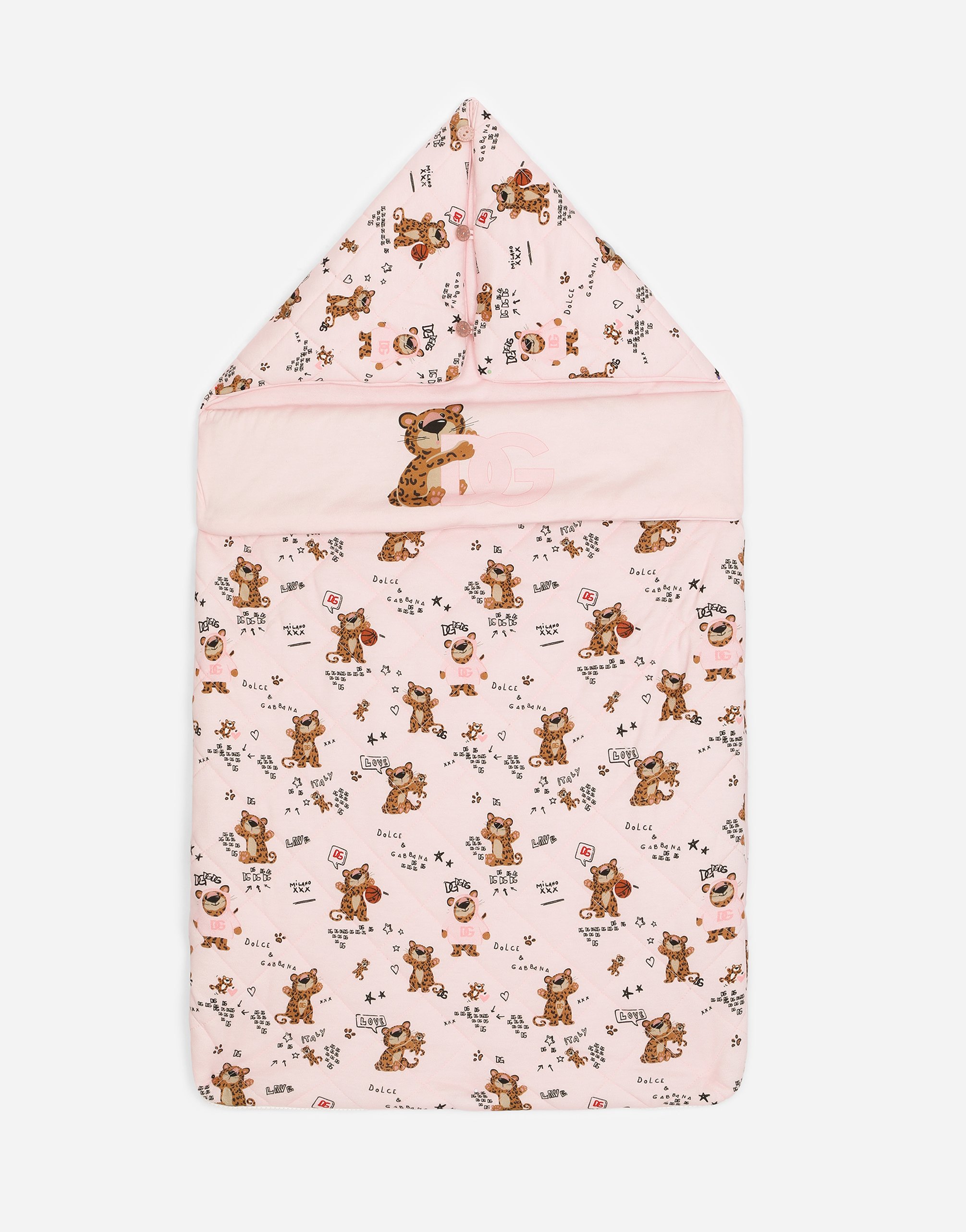 Dolce & Gabbana Baby Leopard-print Jersey Sleep Sack In Pink