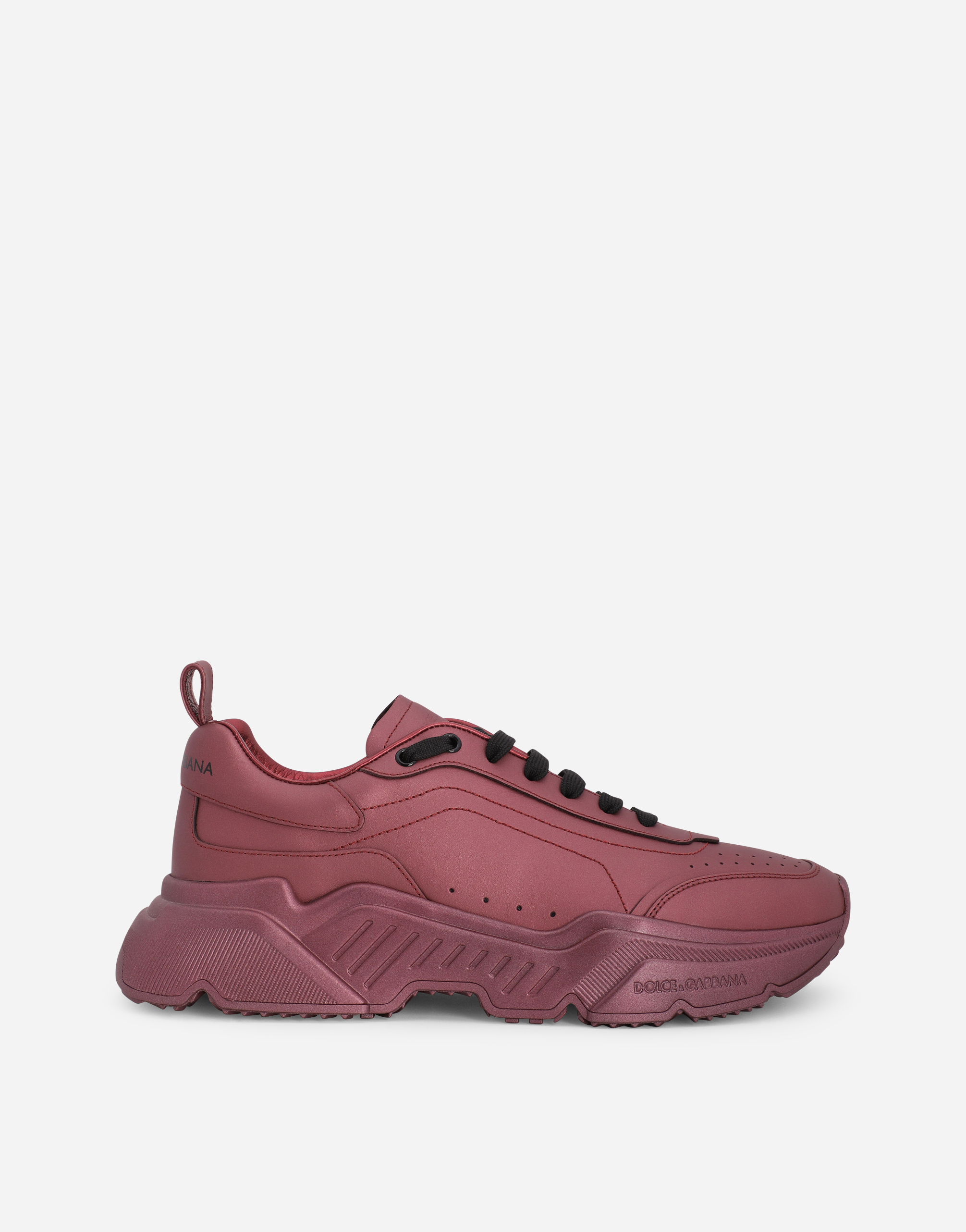 Laminated-effect calfskin nappa Daymaster sneakers in Red