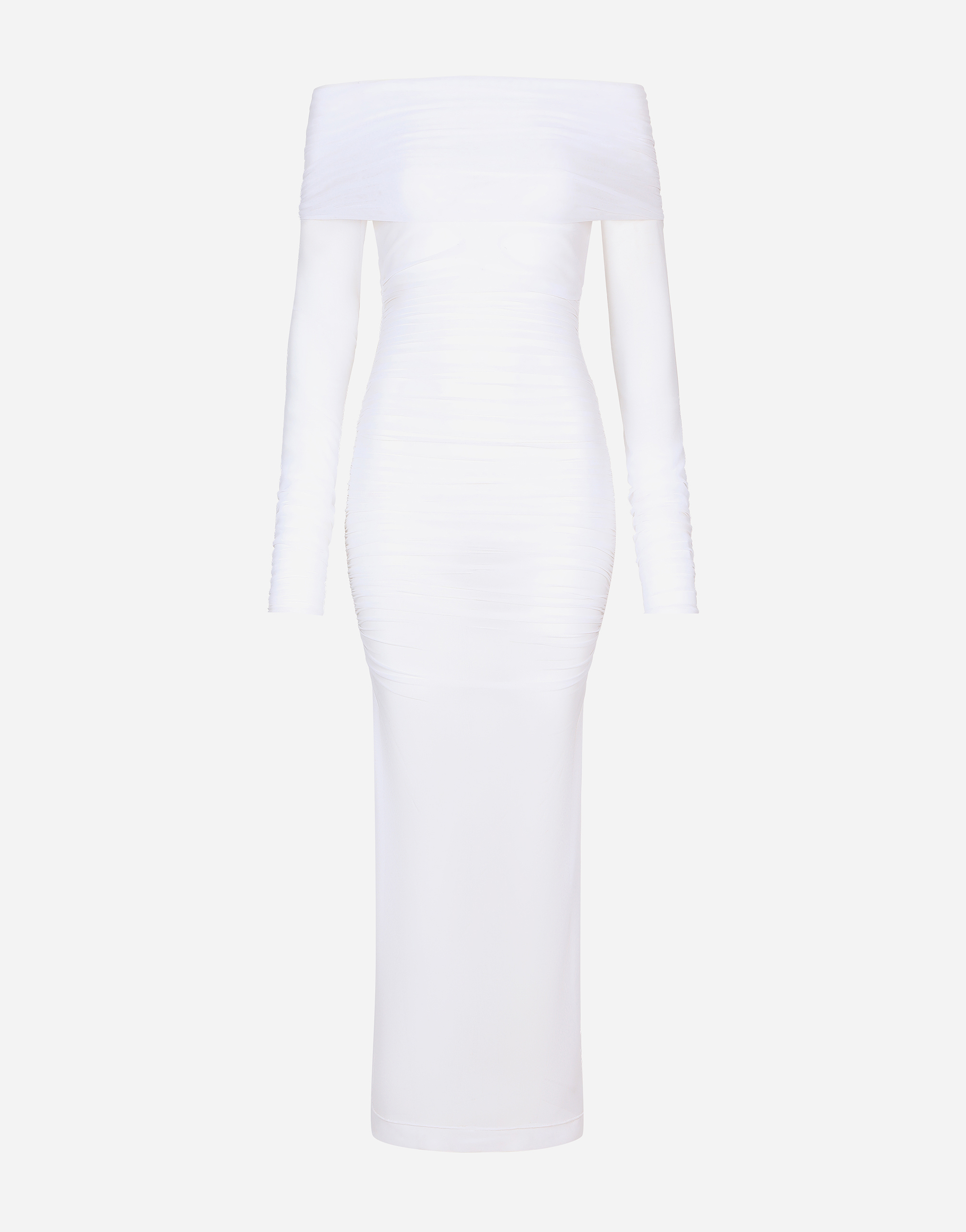 KIM DOLCE&GABBANA Tulle calf-length dress in White
