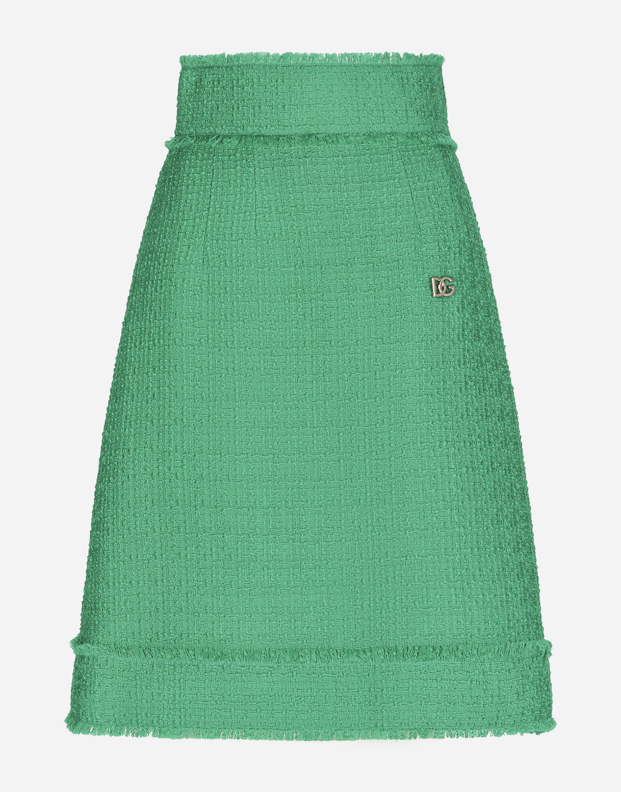 Raschel tweed midi skirt in Green