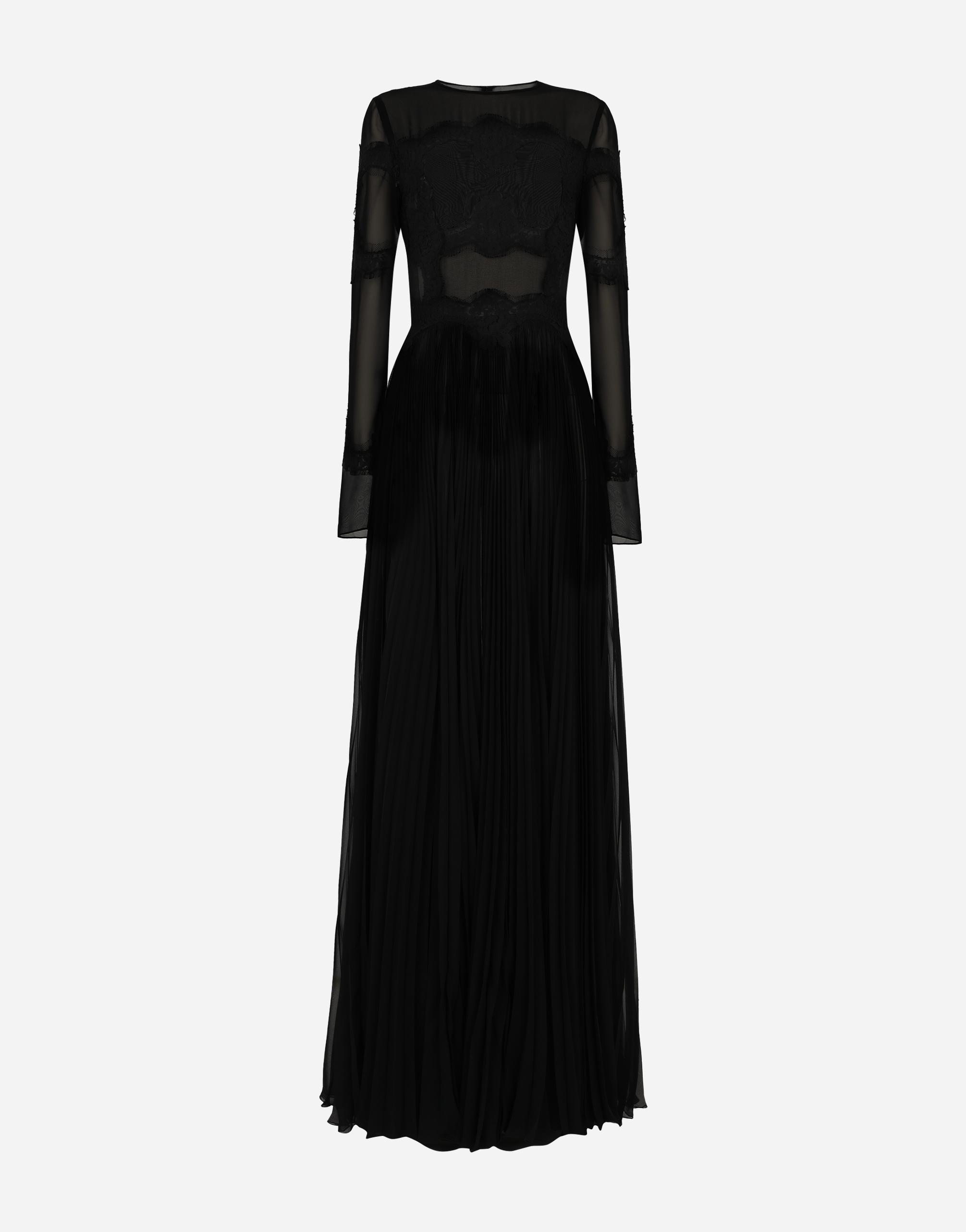 Long dress with lace details in Black