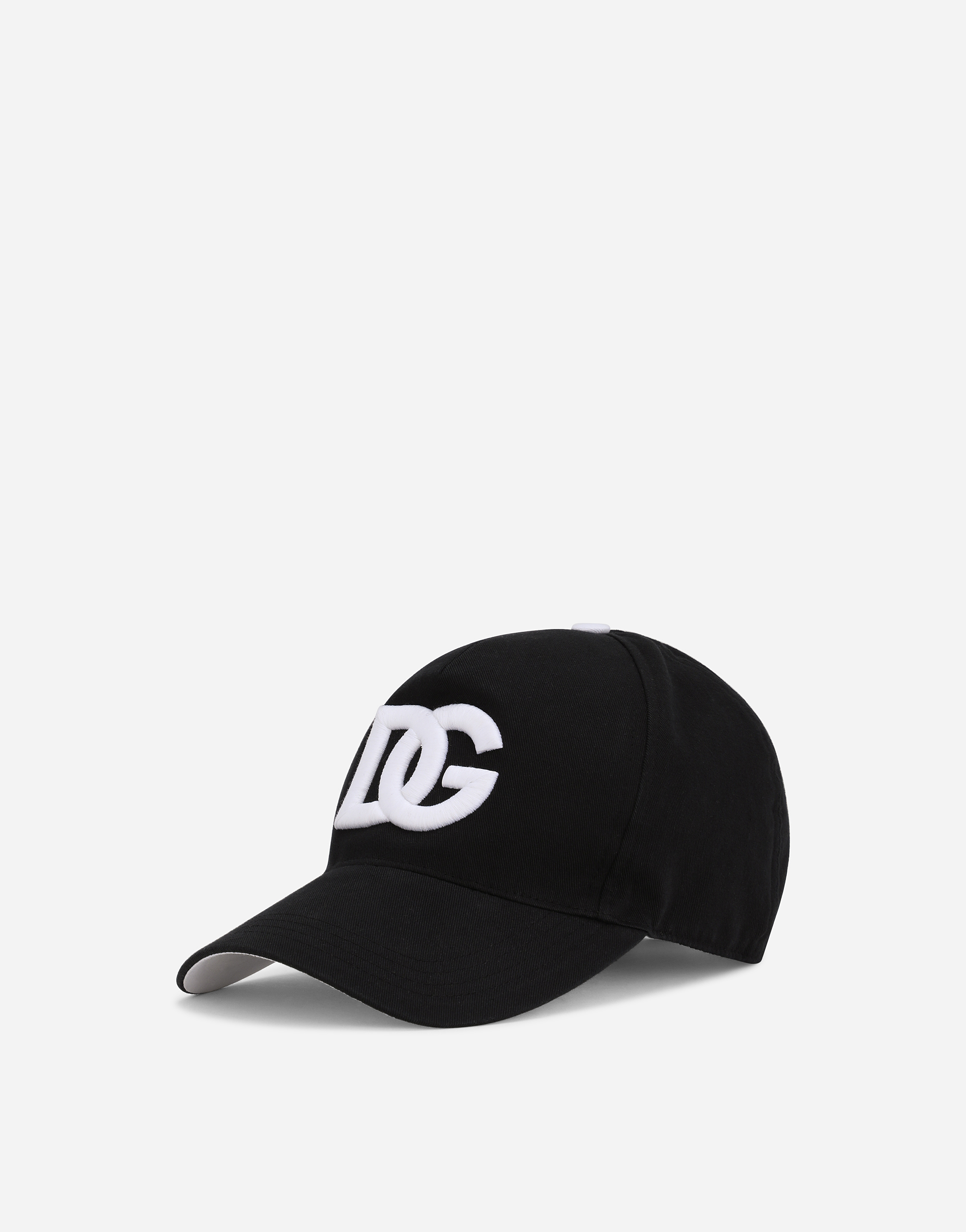 Cotton baseball cap with DG embroidery in Black