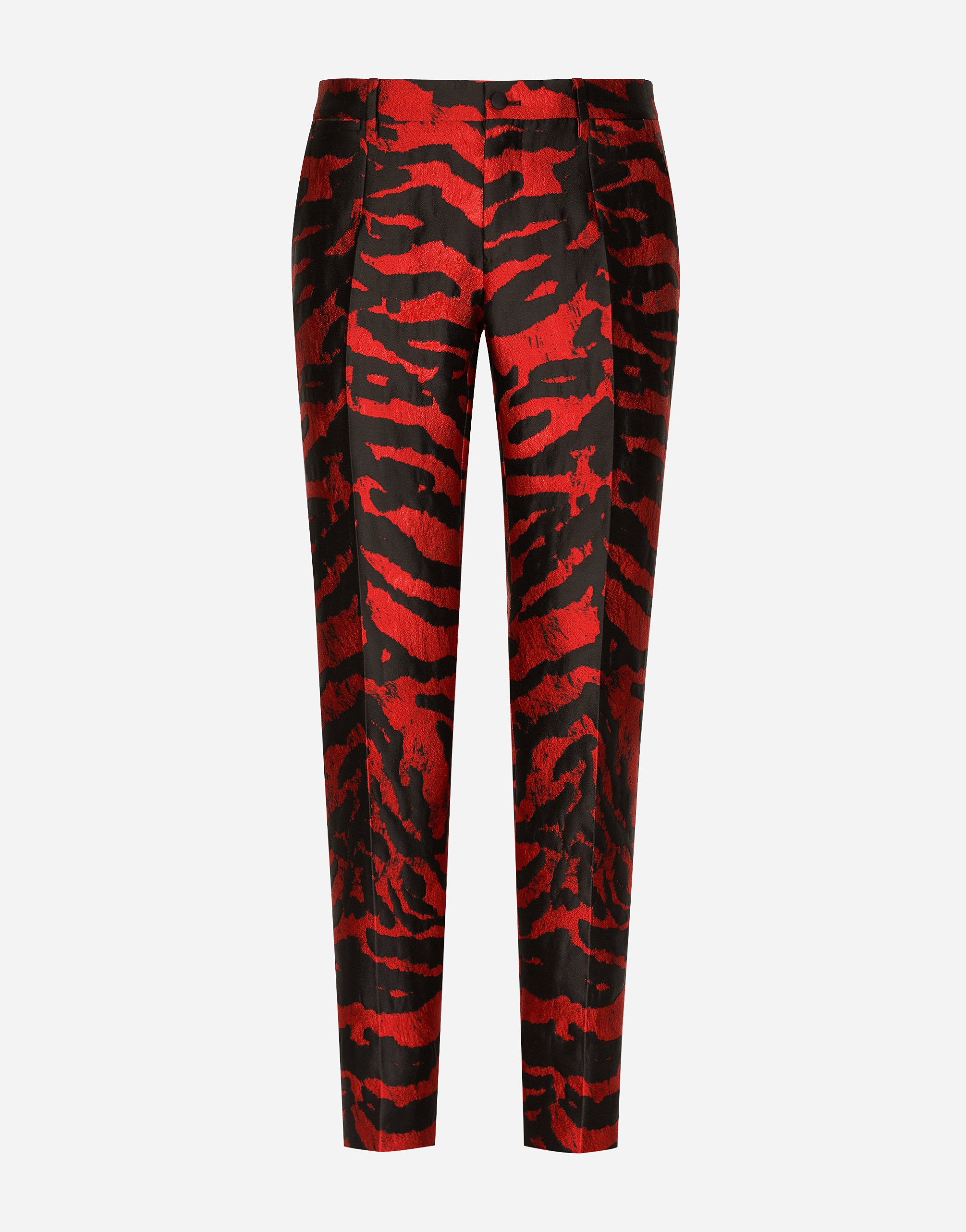 Lamé jacquard pants with tiger design in Multicolor