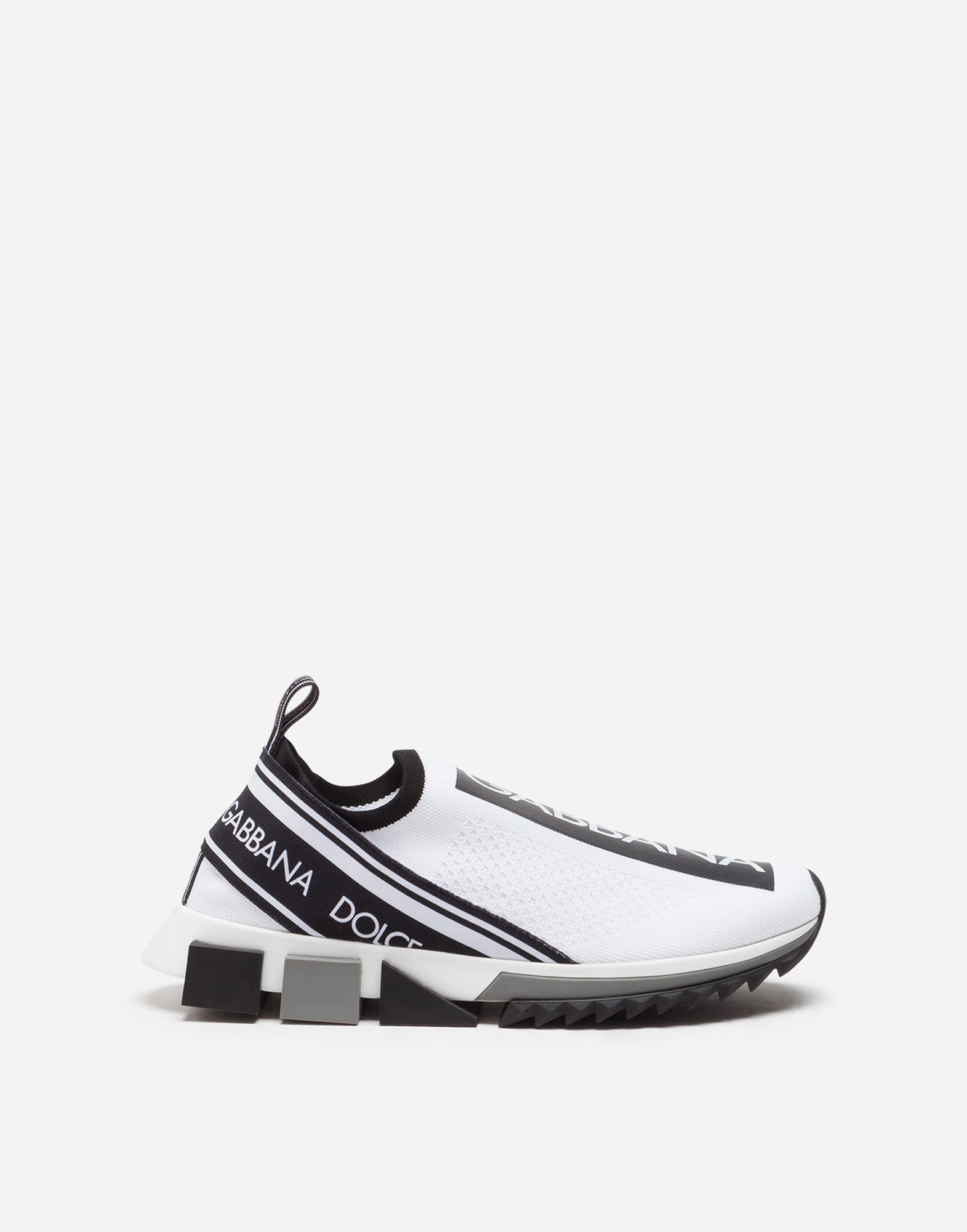 Stretch mesh Sorrento sneakers with logotape detailing in White/Black
