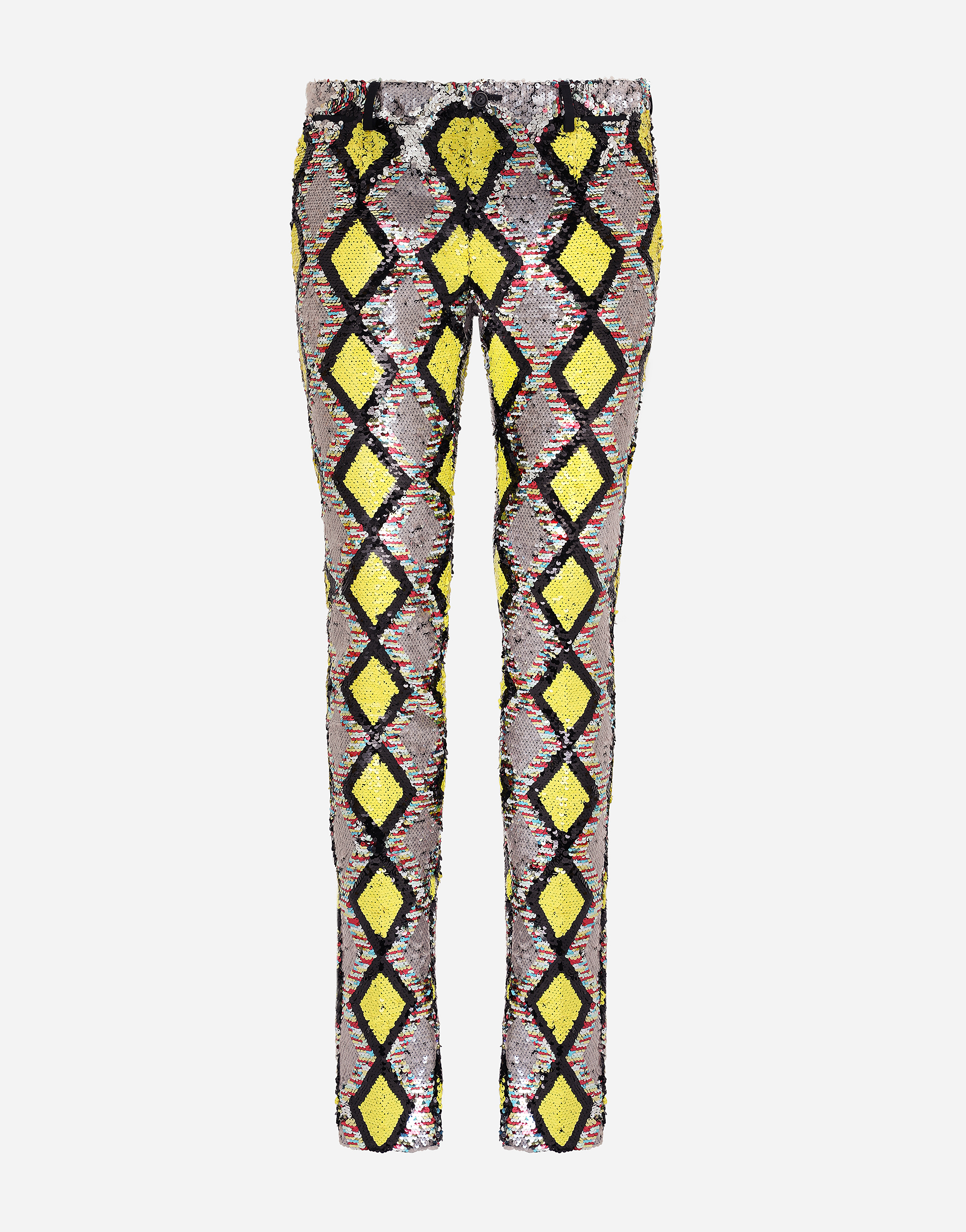 Sequined diamond-design pants in Multicolor
