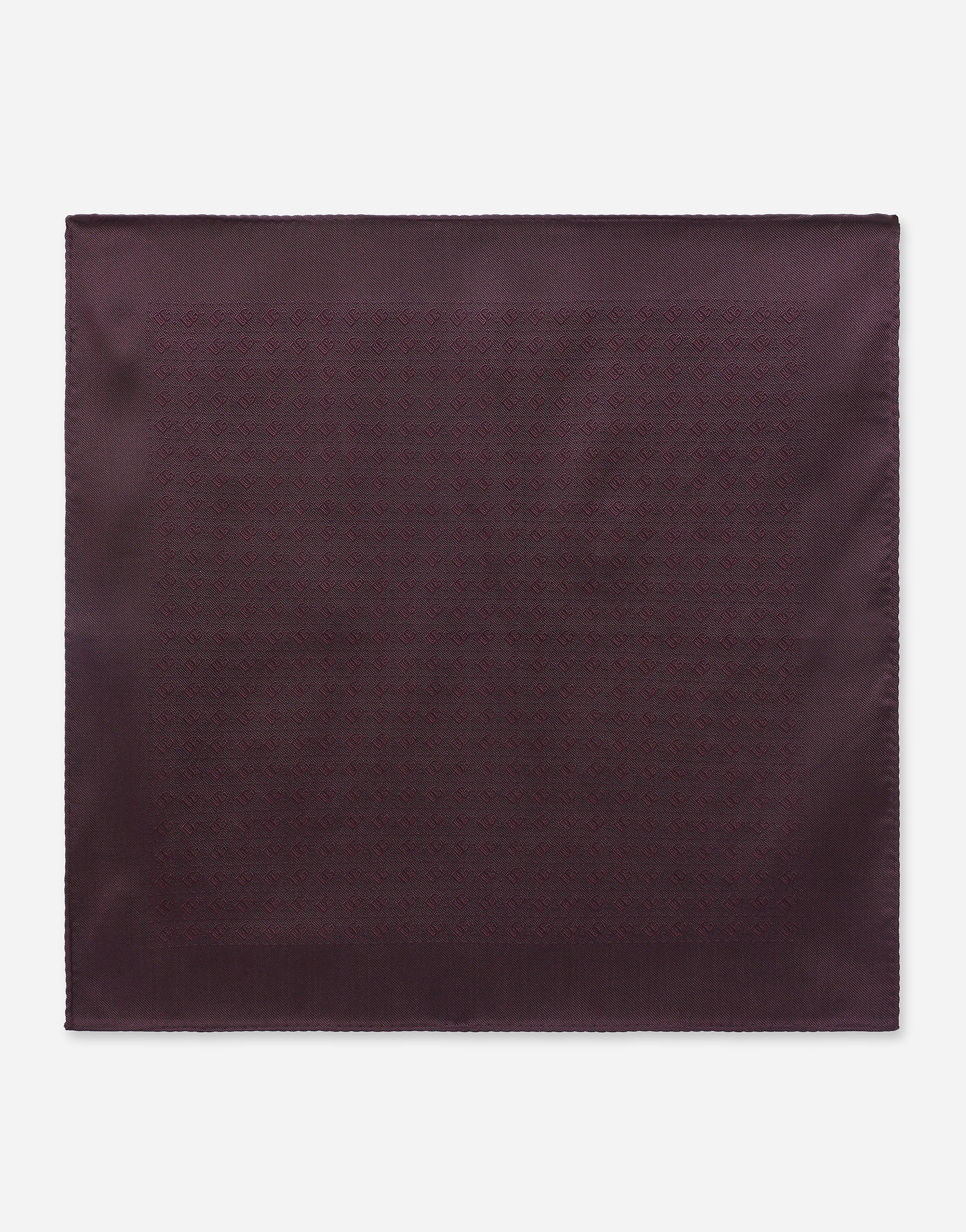 Silk jacquard pocket square with DG logo in Purple