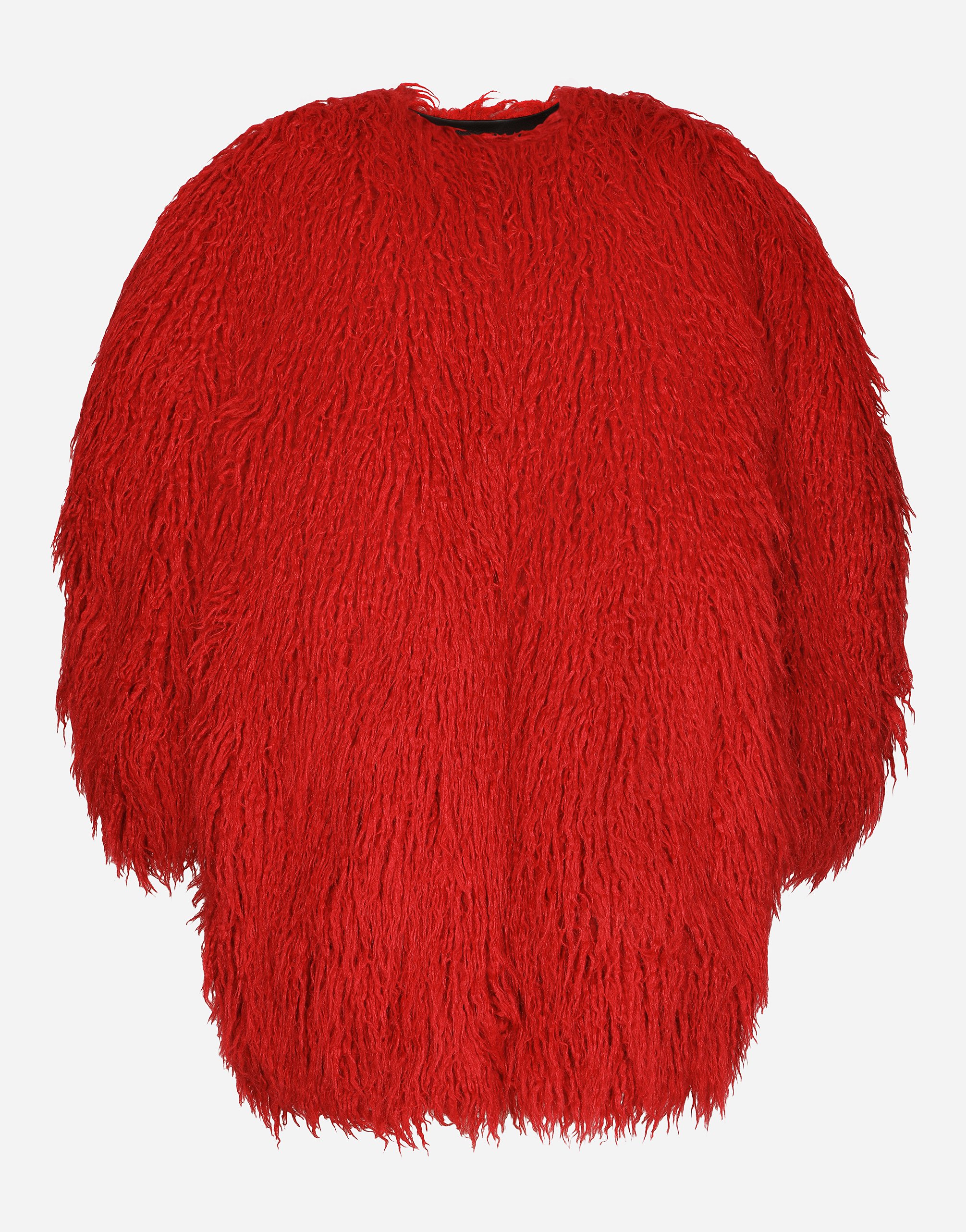 Faux fur coat in Red