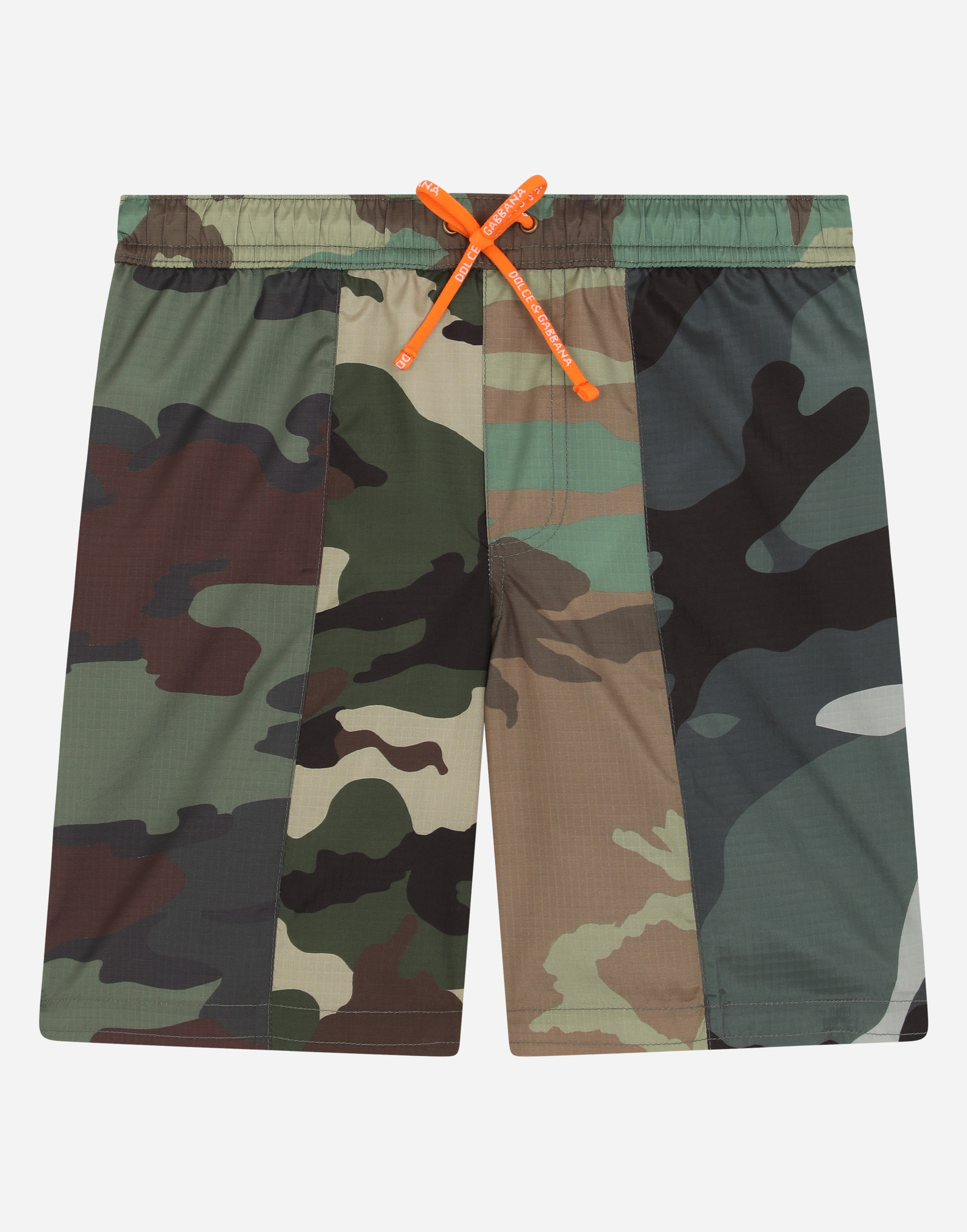 Nylon swim trunks with camouflage print in Multicolor