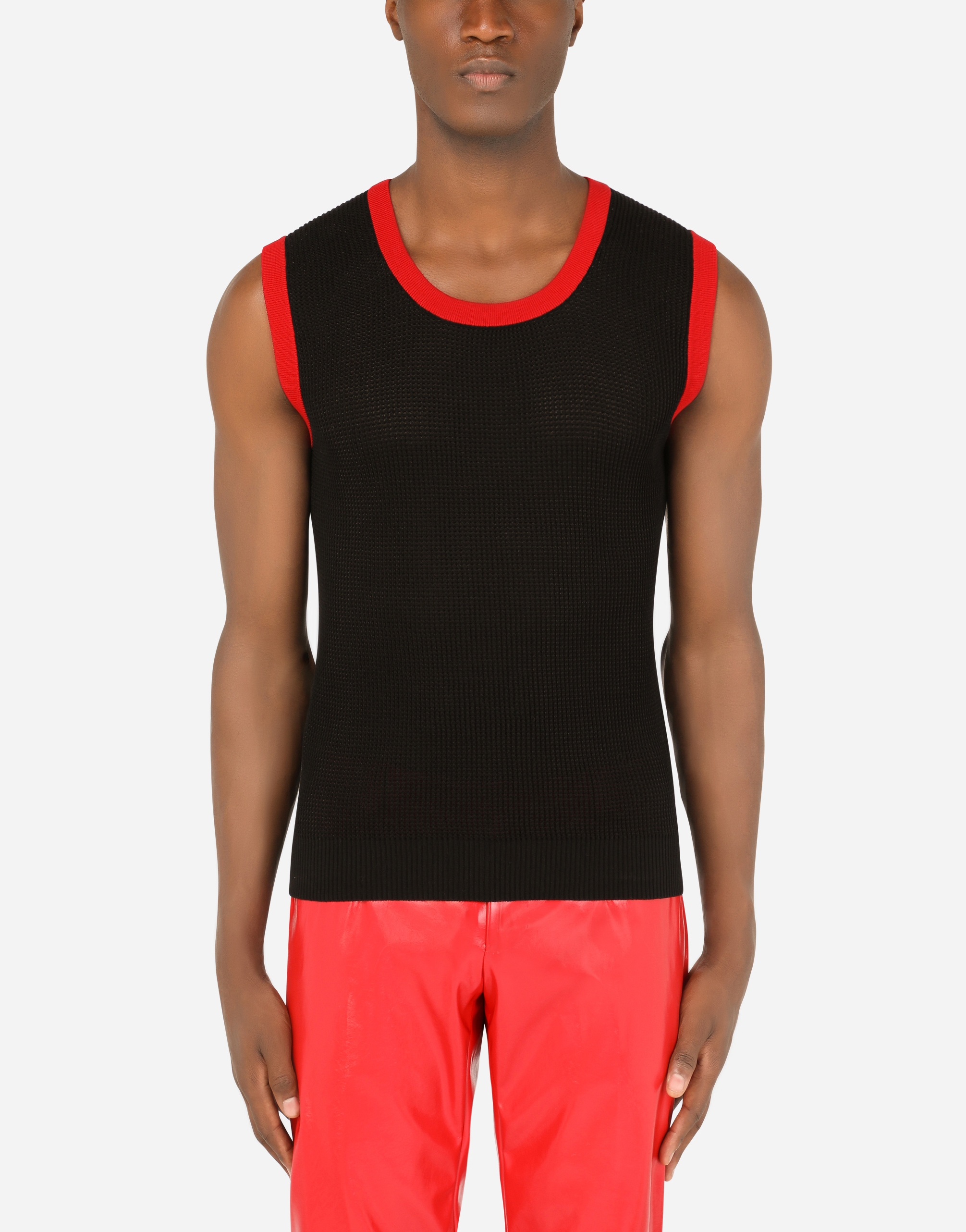Mesh singlet with patch detailing in Multicolor