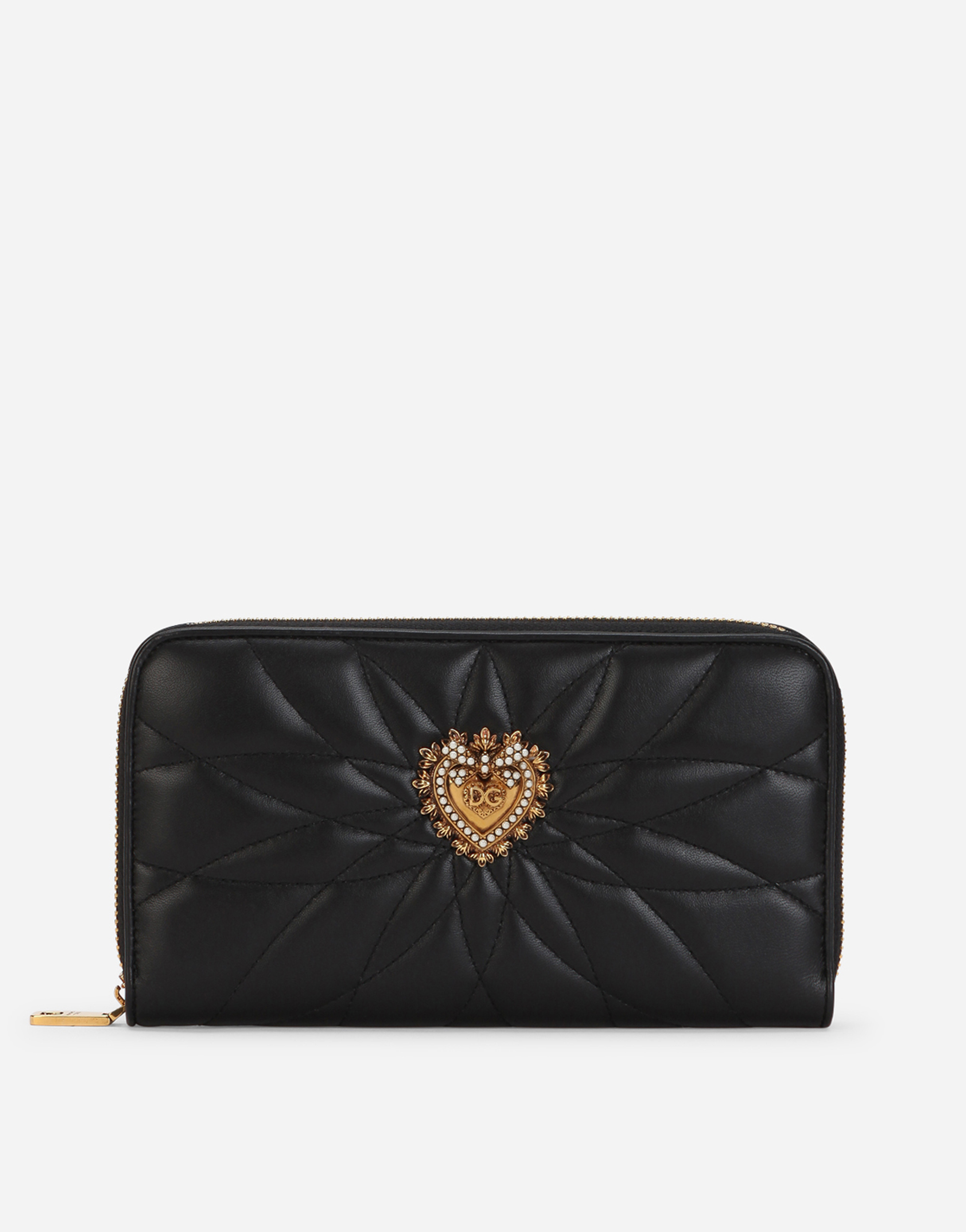 Zip-around Devotion wallet in nappa leather in Black