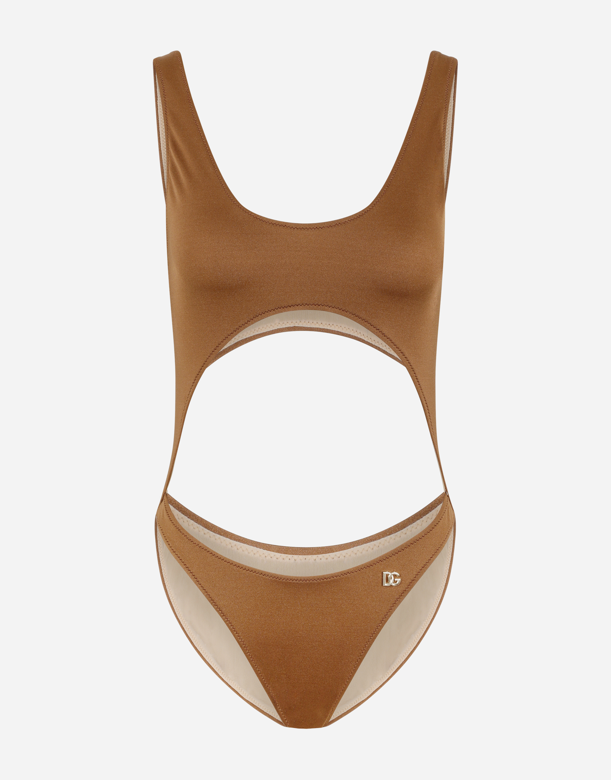 Hublot-style one-piece swimsuit in Brown