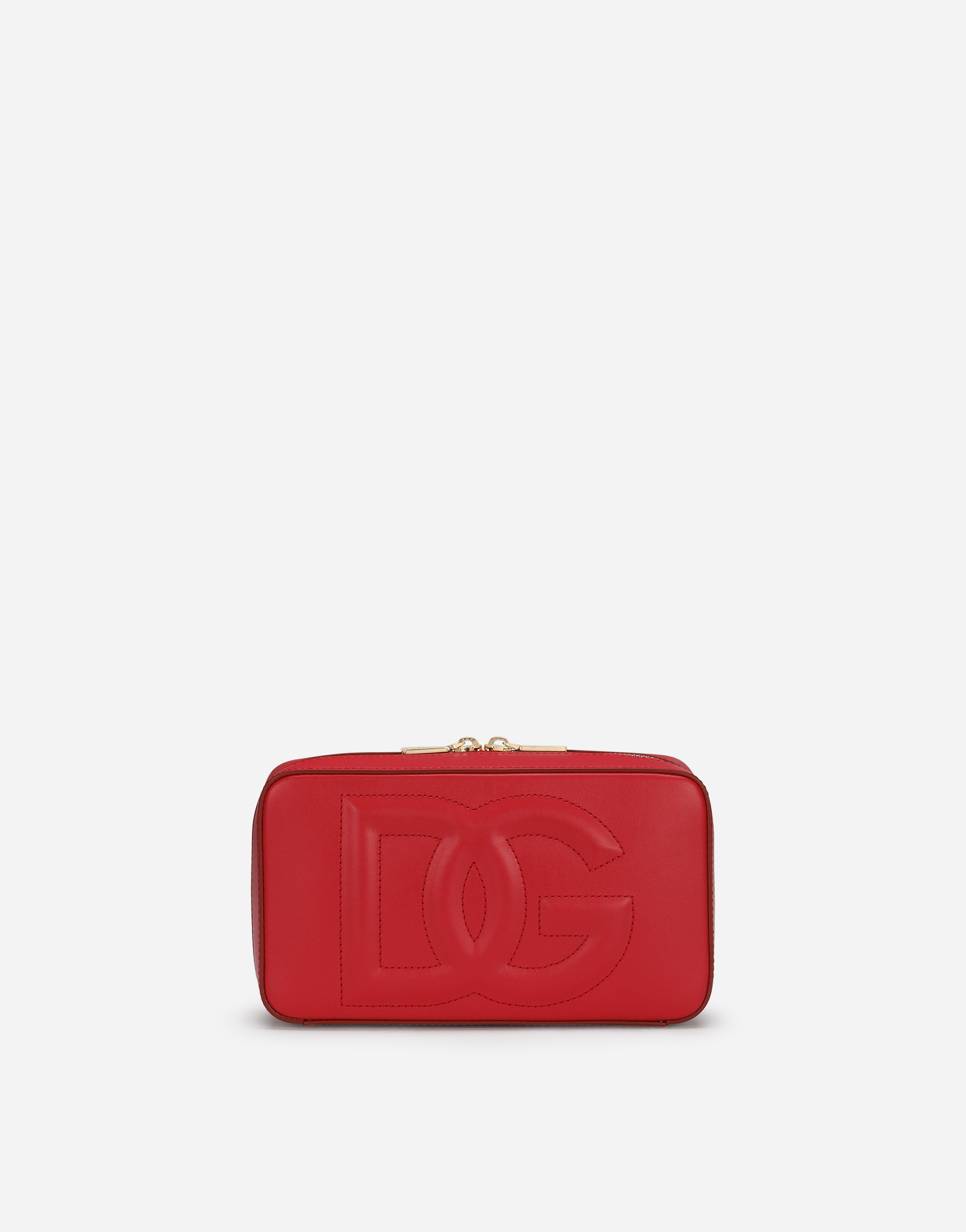 Small calfskin DG Logo camera bag in Red