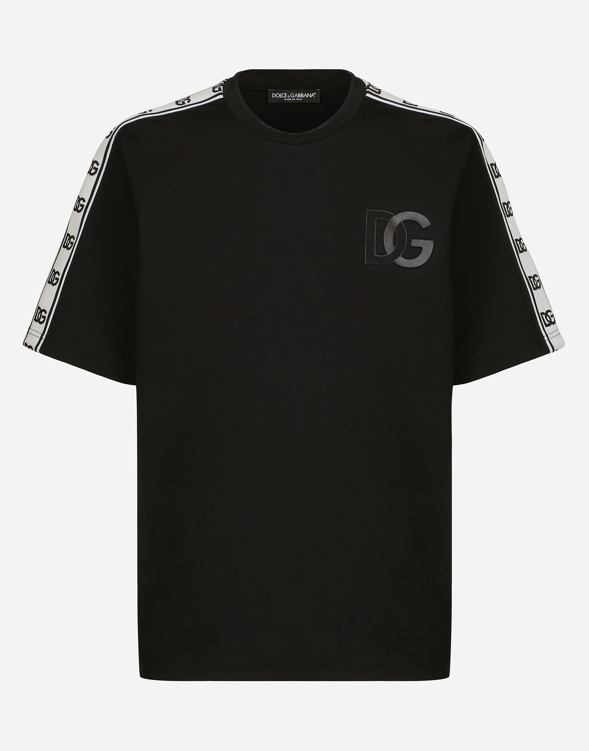 Technical jersey T-shirt with DG-logo bands in Black