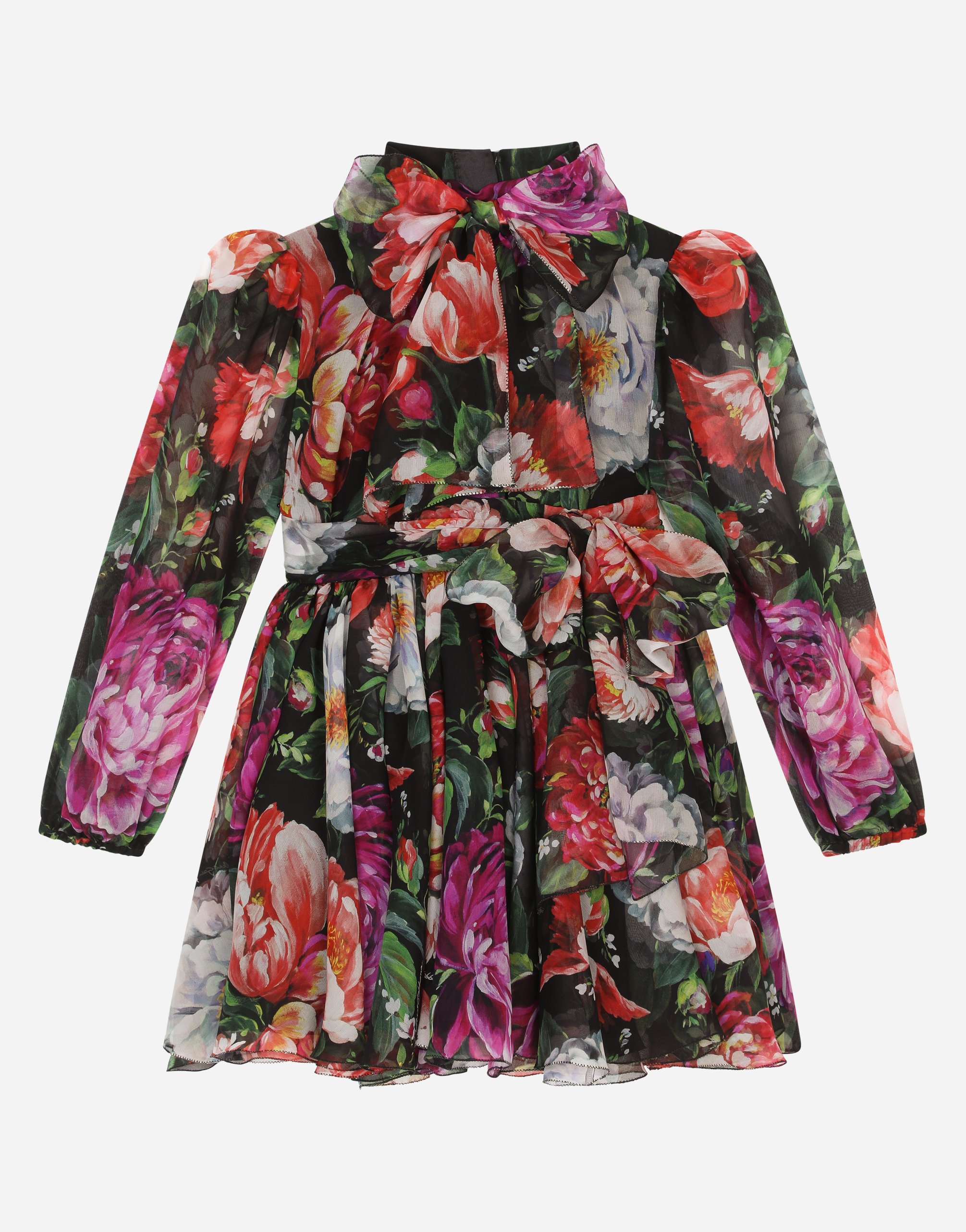 Floral-print chiffon midi dress in Multicolor