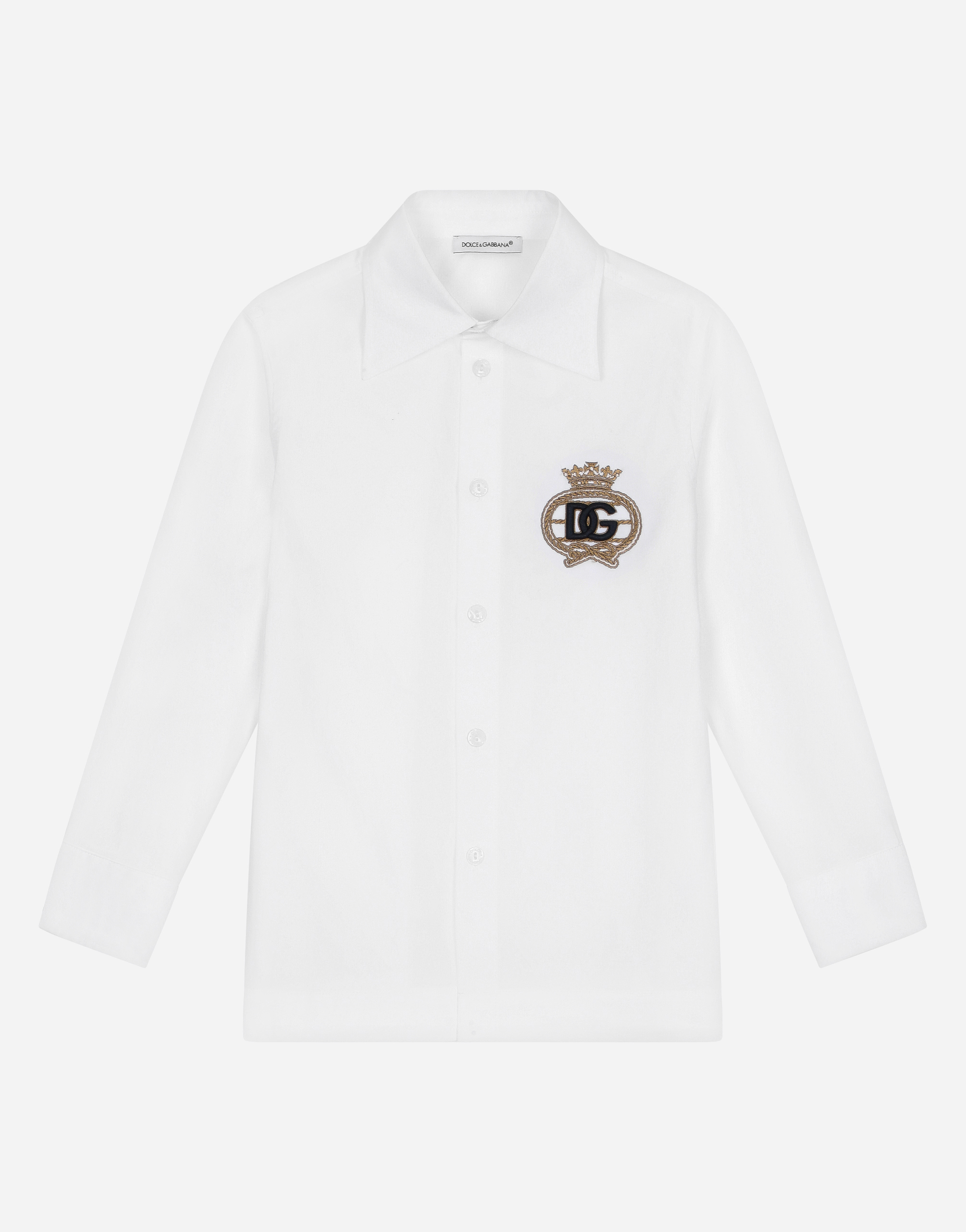Poplin shirt with DG sailor patch in White