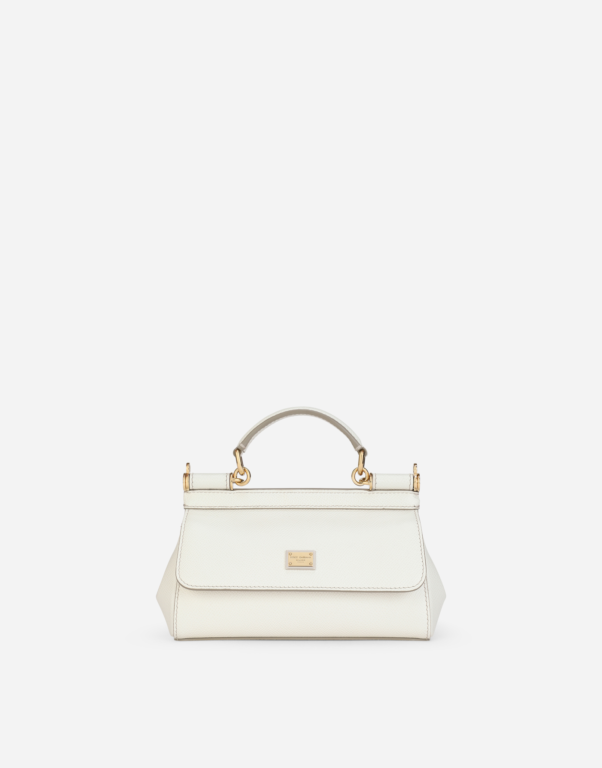 Small Sicily bag in Dauphine calfskin in White