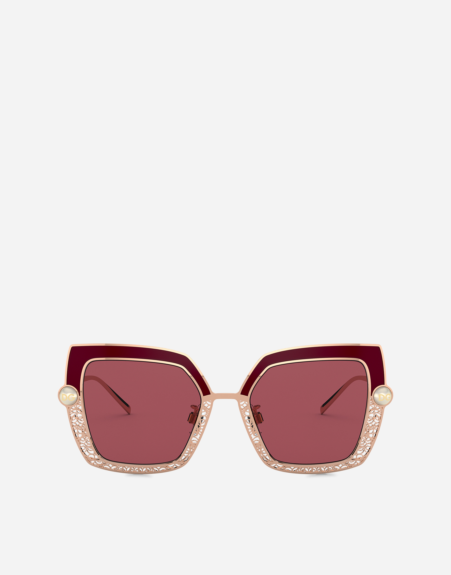 Filigree & pearls sunglasses in Bordeaux