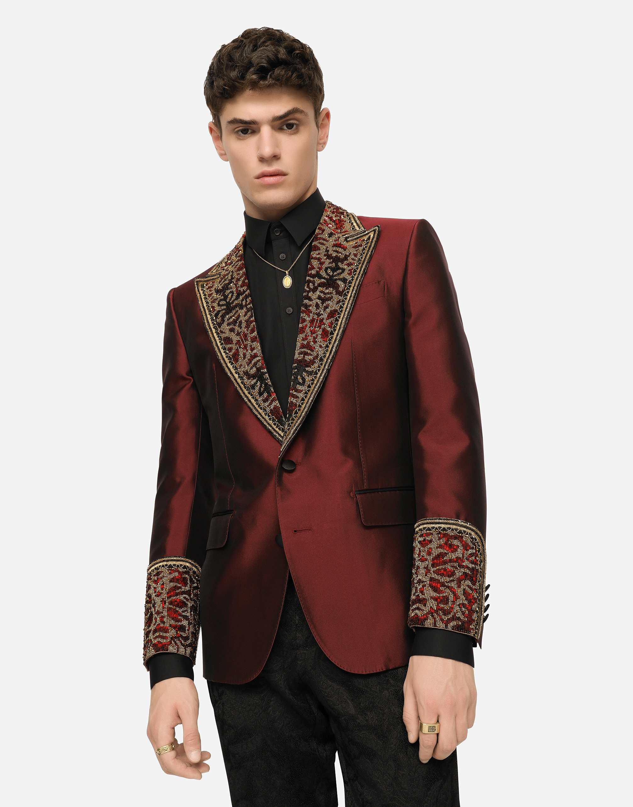 Sicilia-fit tuxedo suit with synthetic rhinestones in Multicolor 