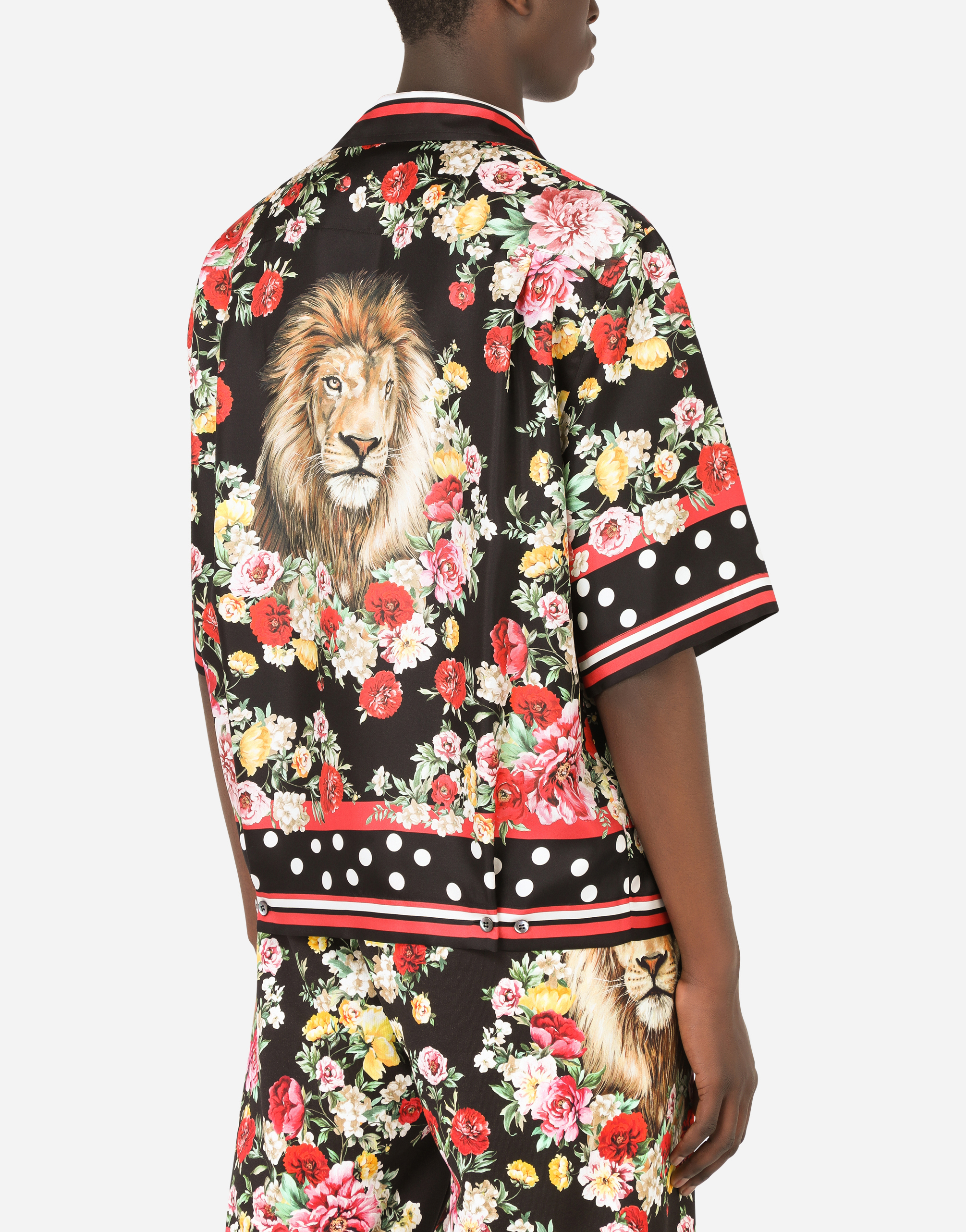 Men's Shirts | Dolce&Gabbana - Silk hawaiian shirt with lion mix print