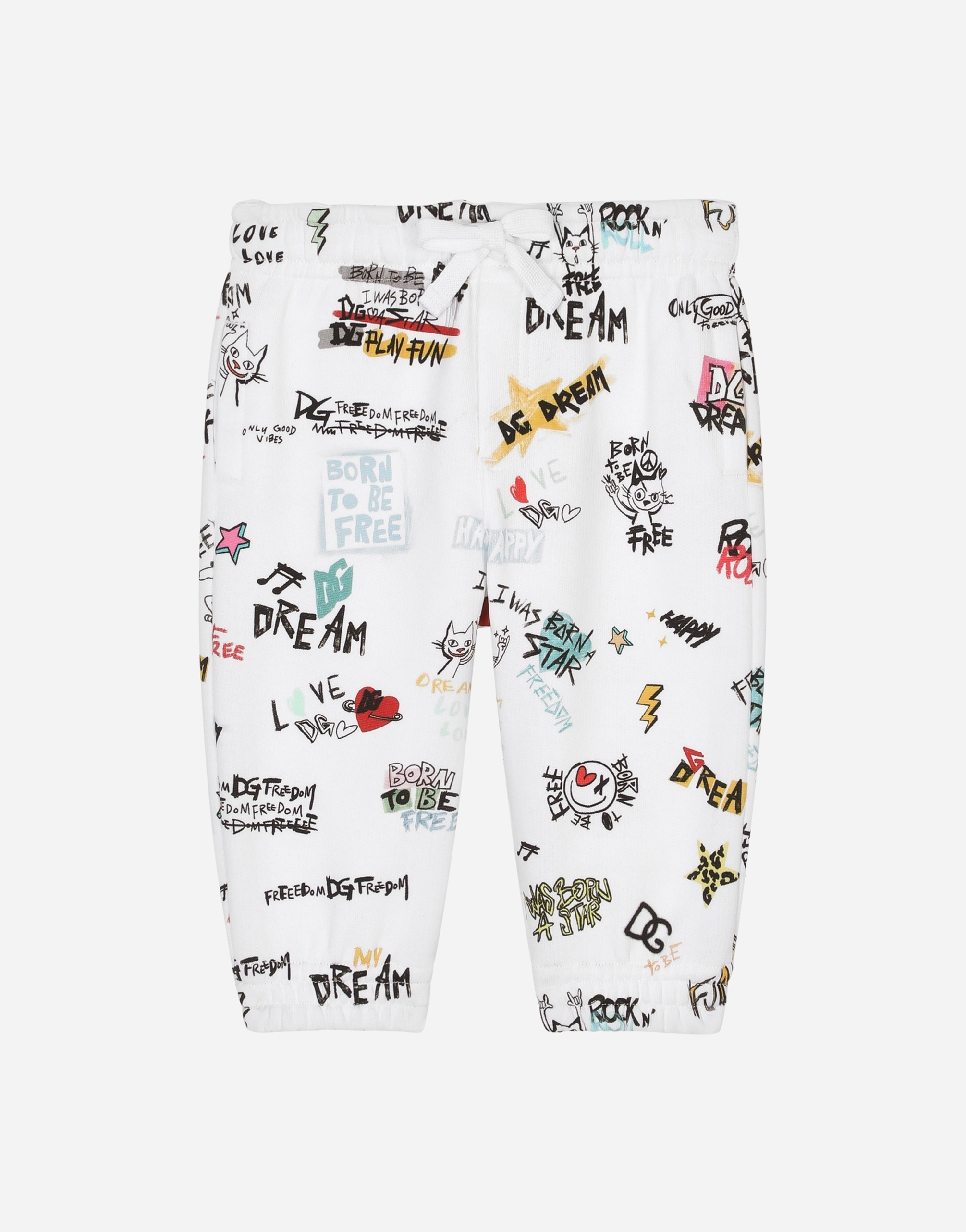 Jersey jogging pants with DG rock print in Multicolor