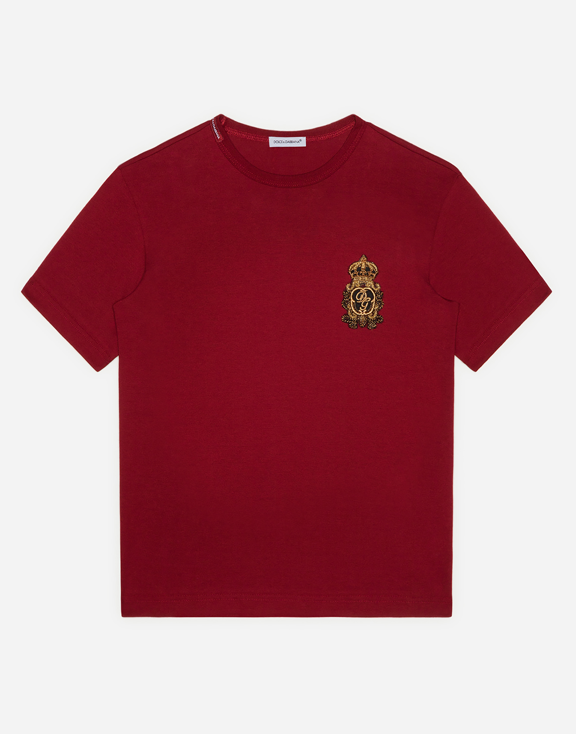 Jersey t-shirt with heraldic DG patch in Red