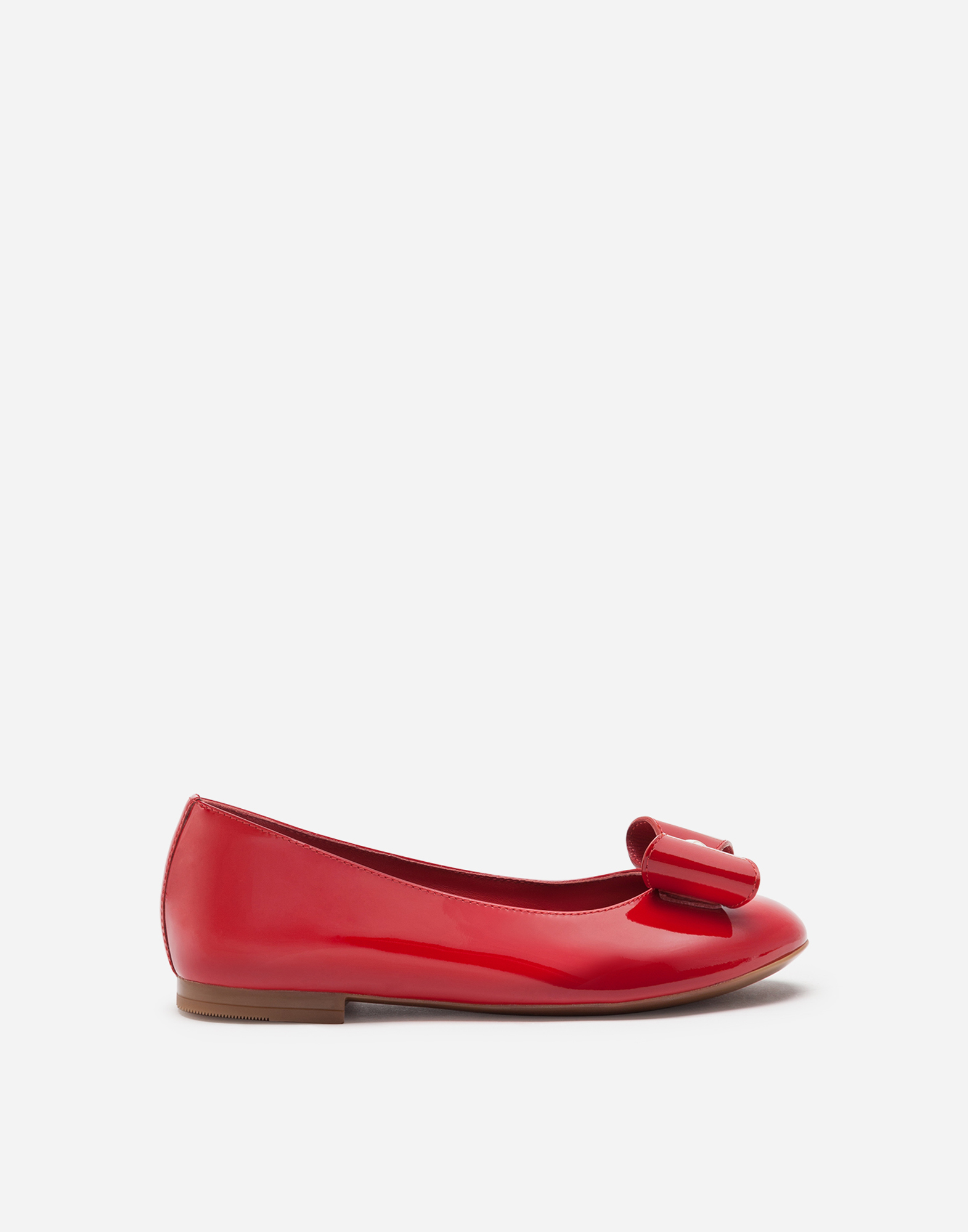 DOLCE & GABBANA PATENT LEATHER BALLERINA SHOES WITH BOW
