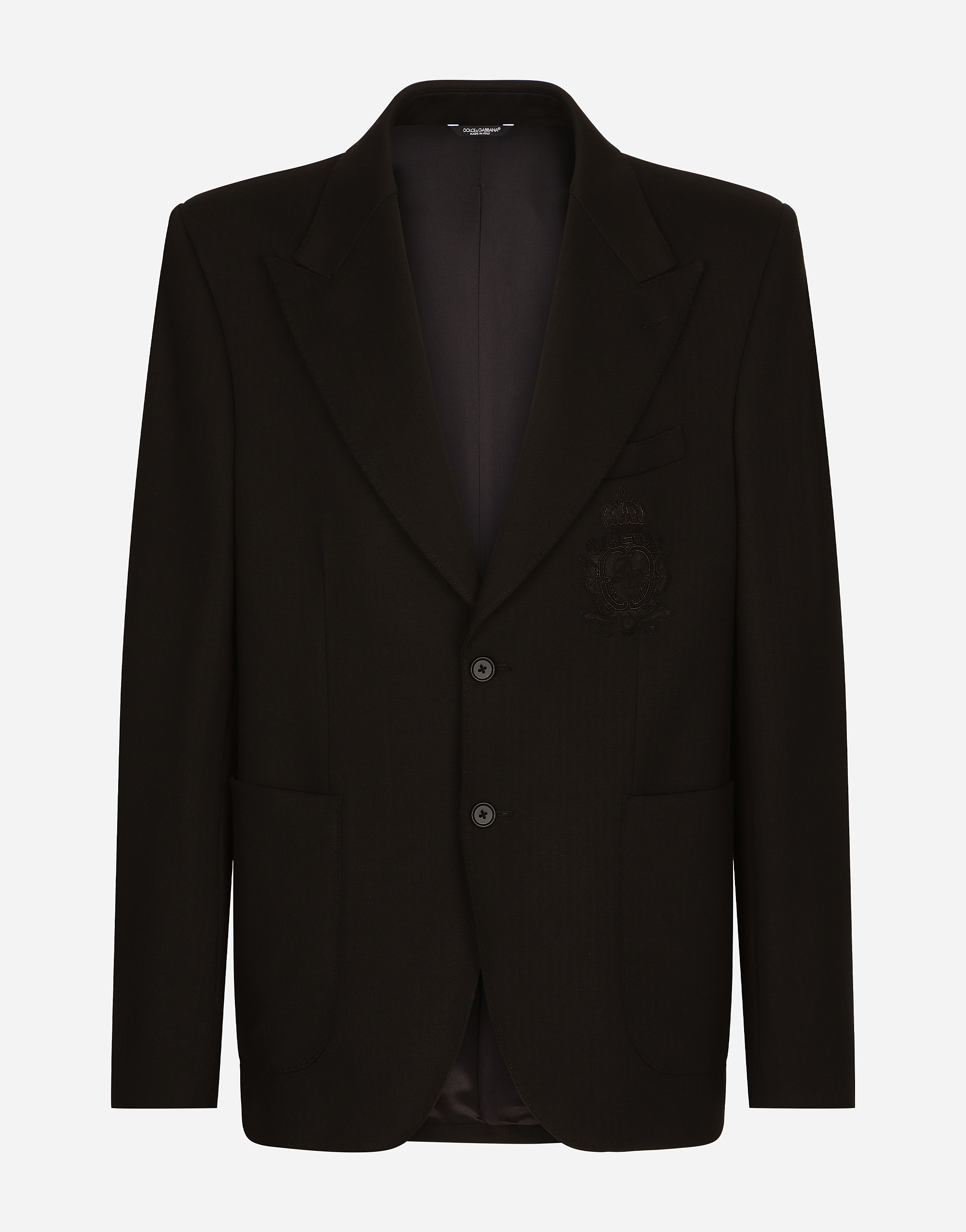 Stretch jersey jacket with heraldic patch in Multicolor