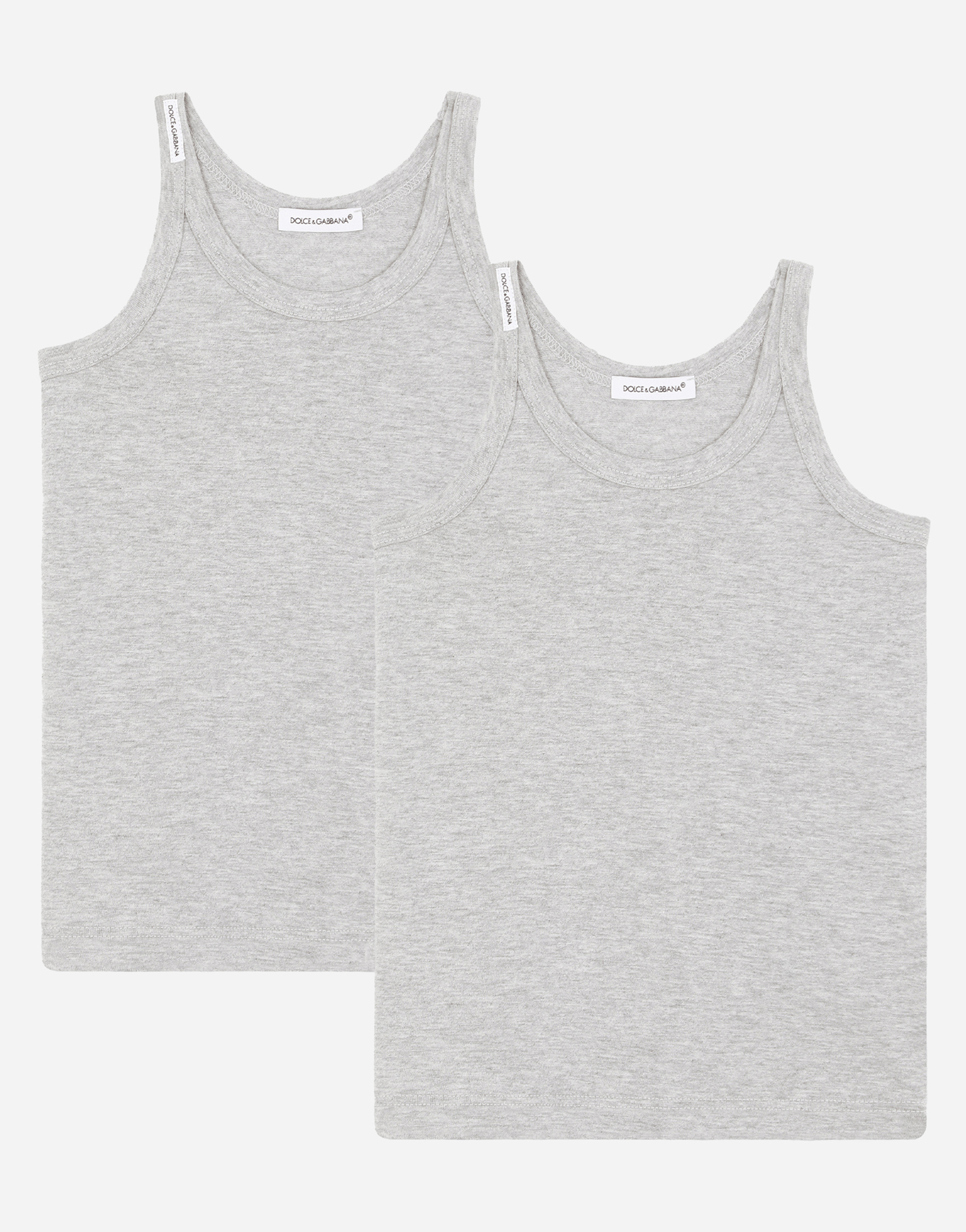 Short-sleeved jersey vest two-pack in Grey