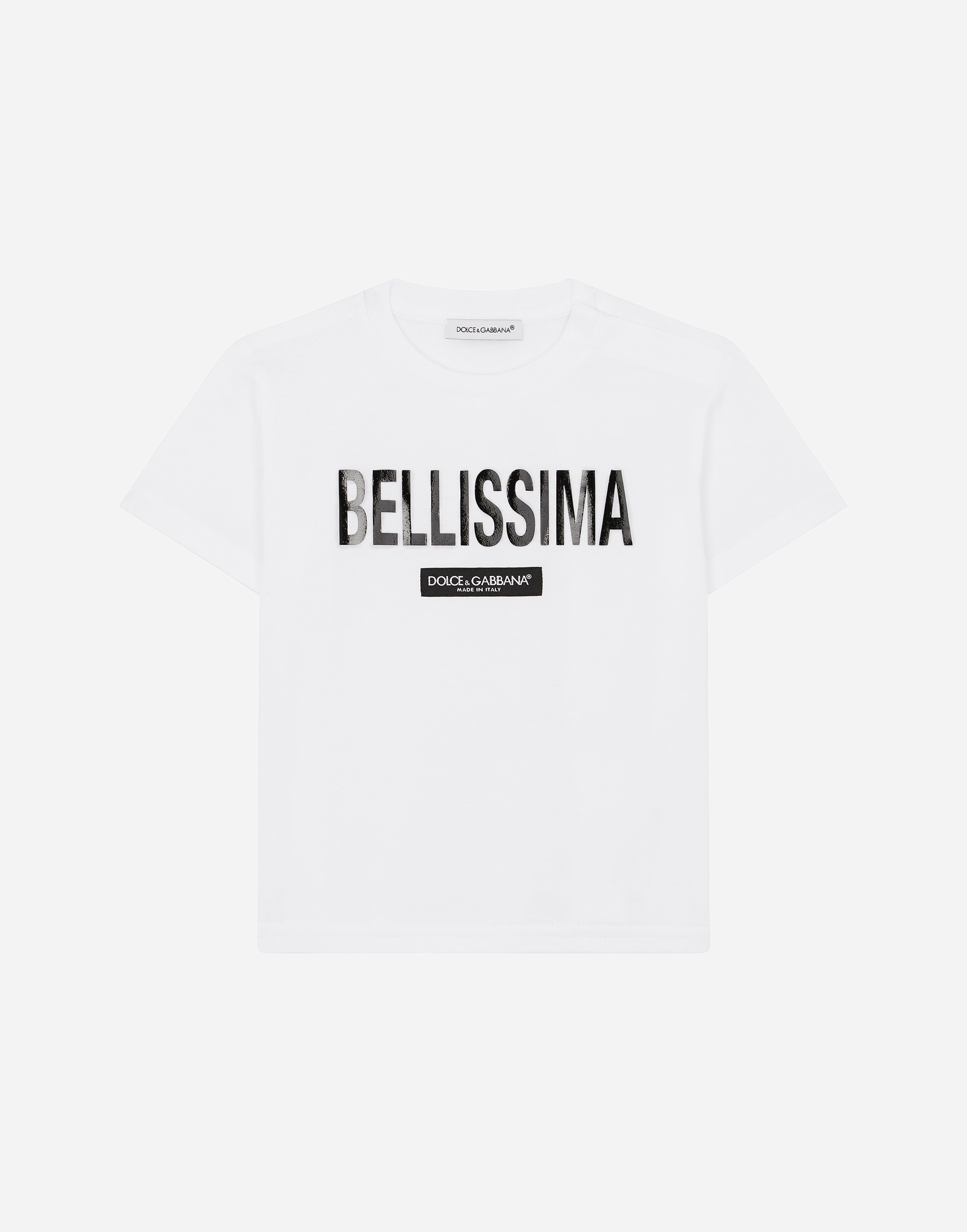 Jersey T-shirt with bellissima print in White