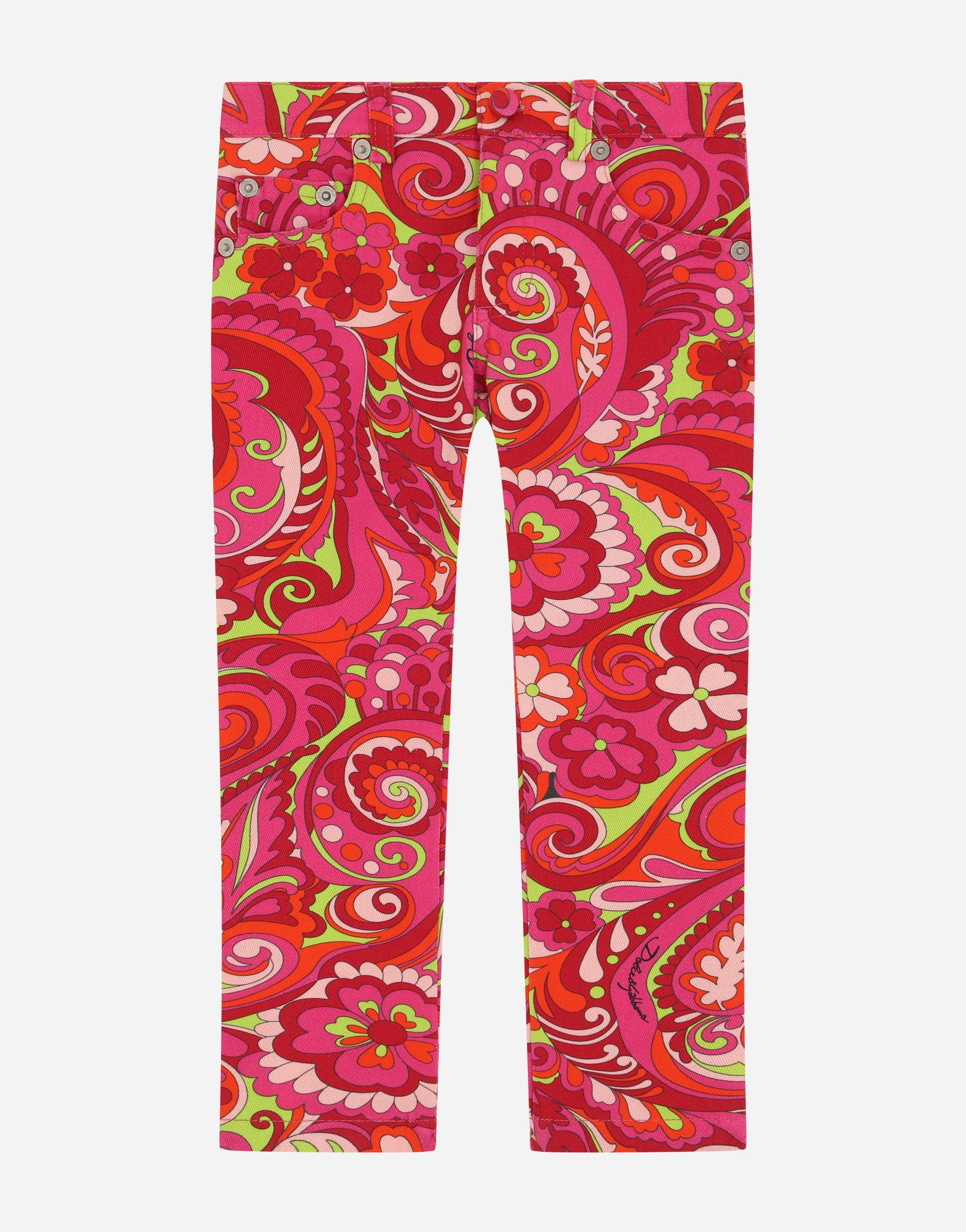 60s-print drill pants in Multicolor