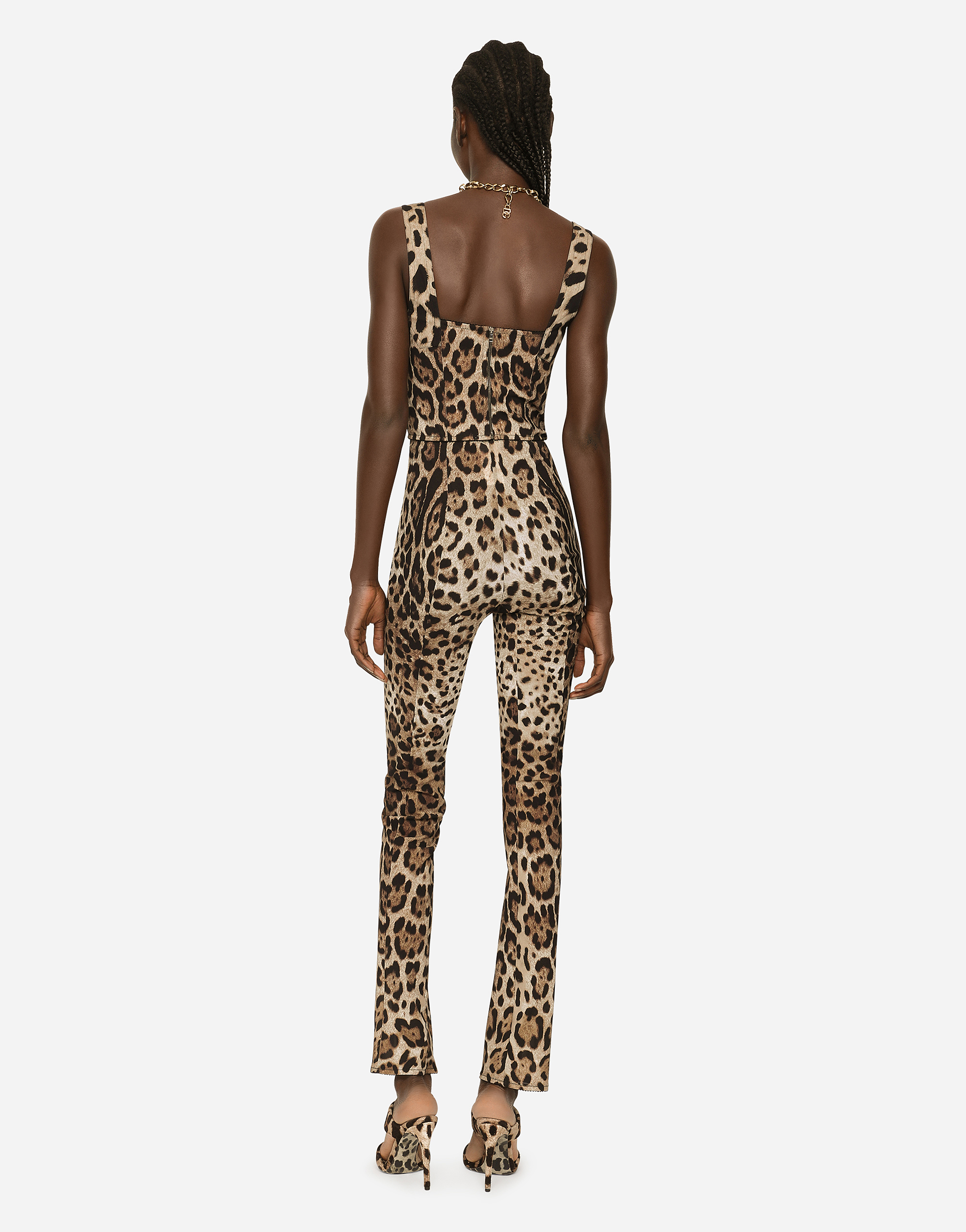 Shop Dolce & Gabbana Leopard-print Marquisette Pants In Animal Print