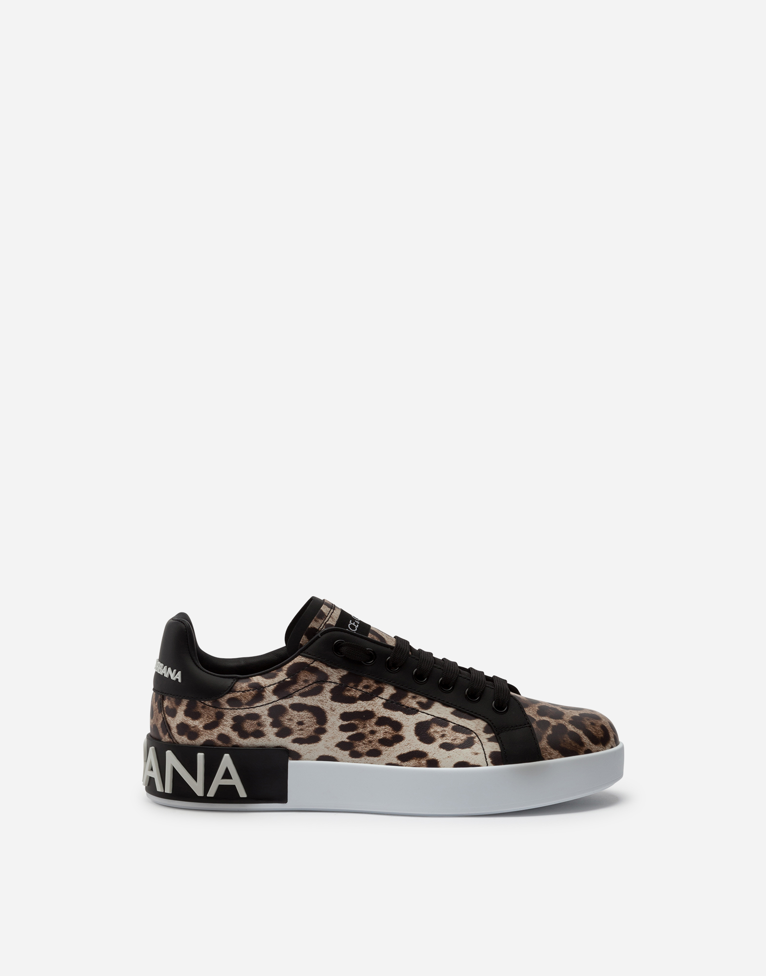 Portofino sneakers in leopard-print calfskin nappa in Multicolor