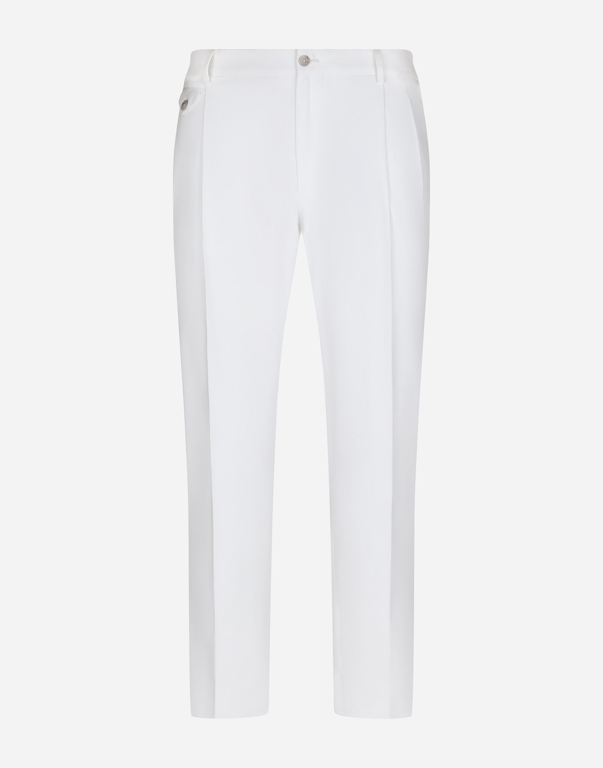 Stretch cotton pants in White