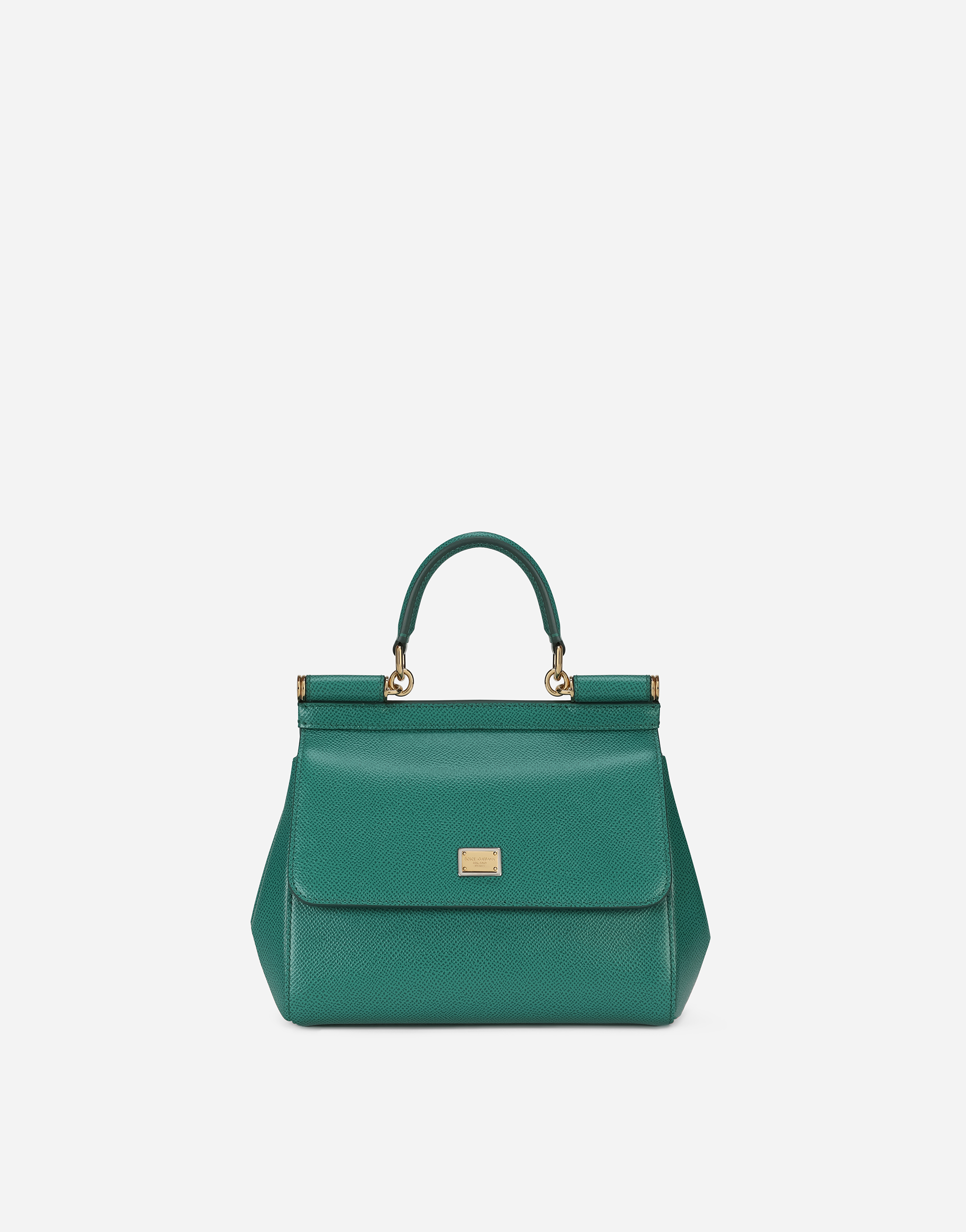 Small Sicily bag in dauphine calfskin in Green