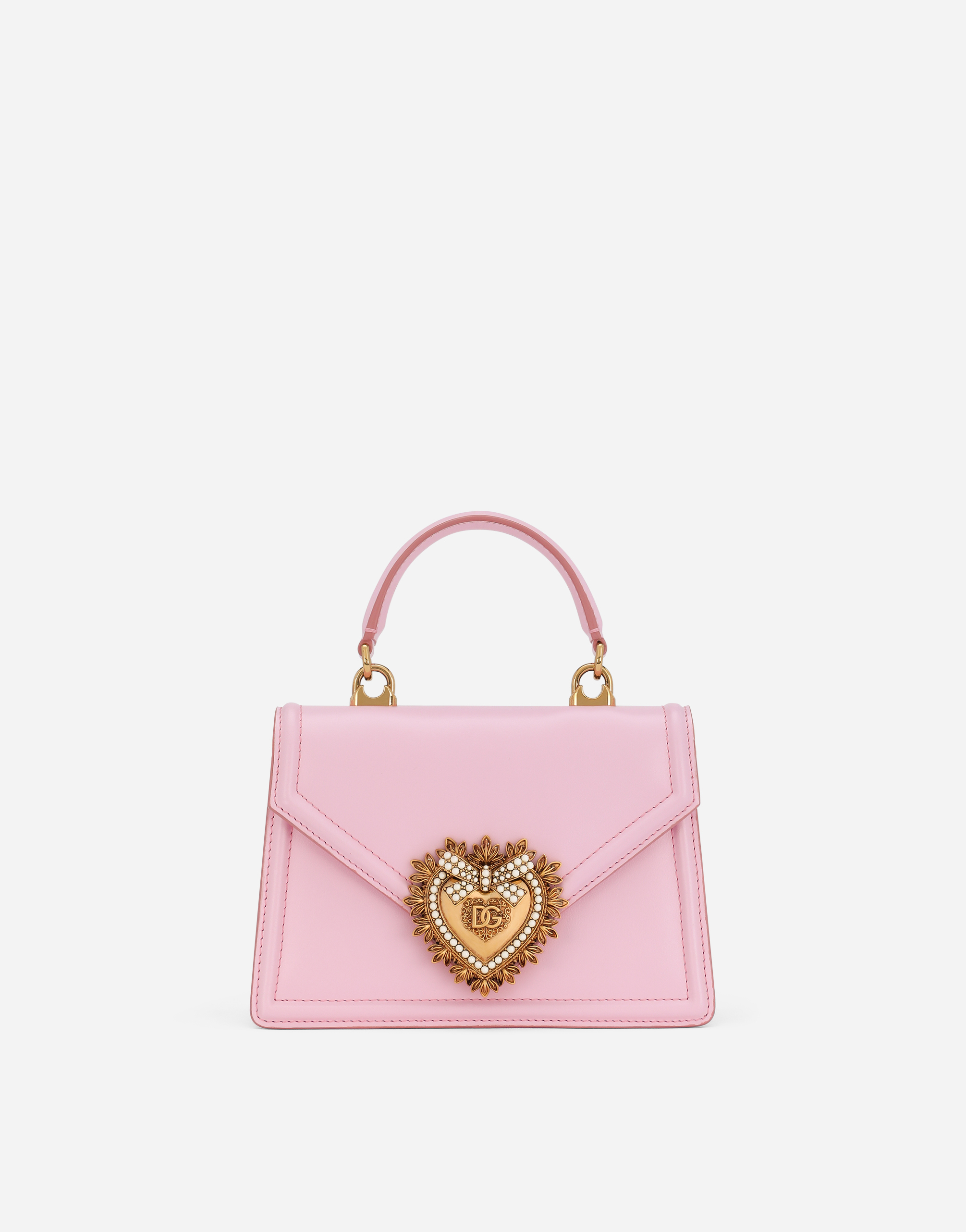 Small smooth calfskin Devotion bag in Pink