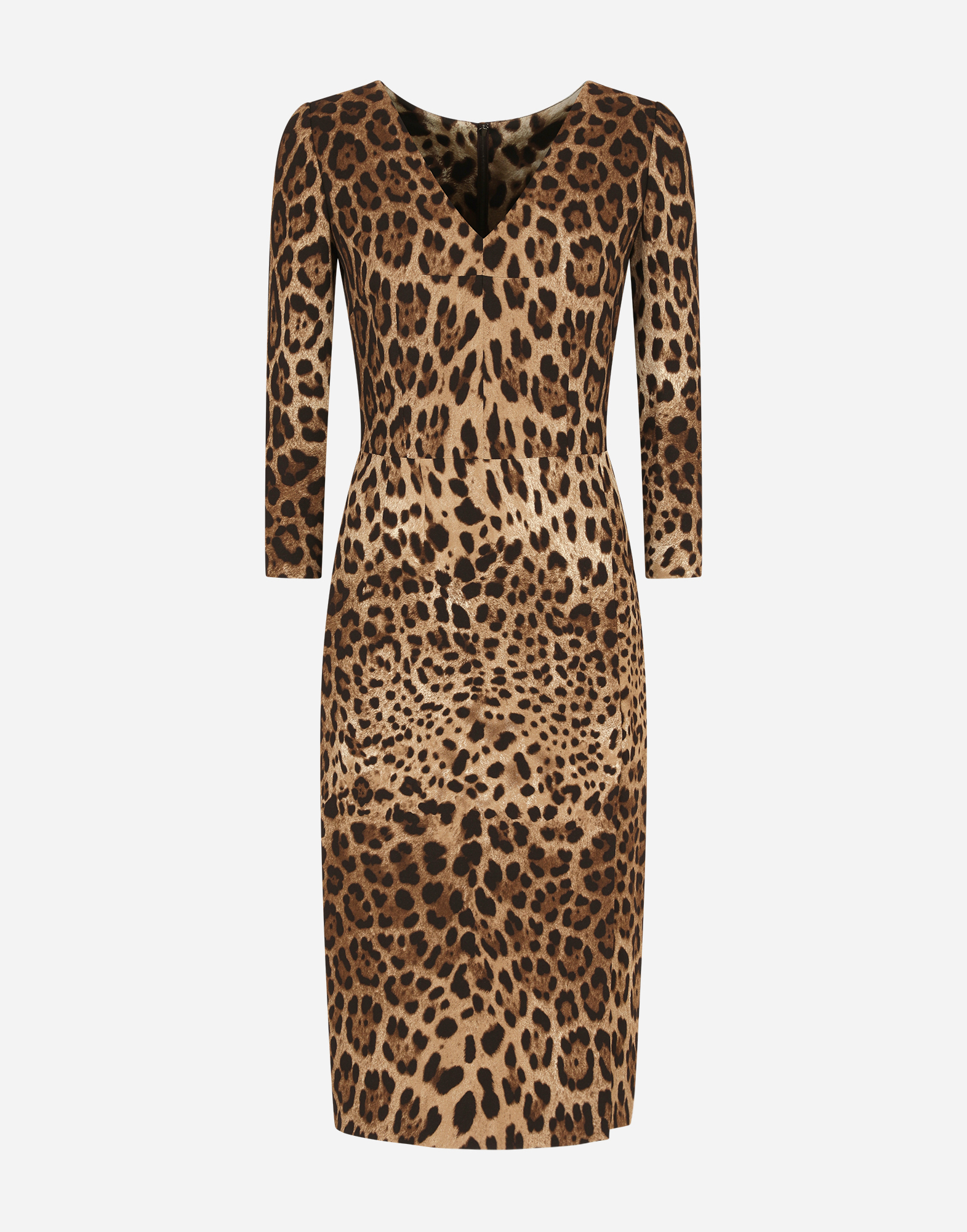 Dolce & Gabbana Leopard-print cady midi dress