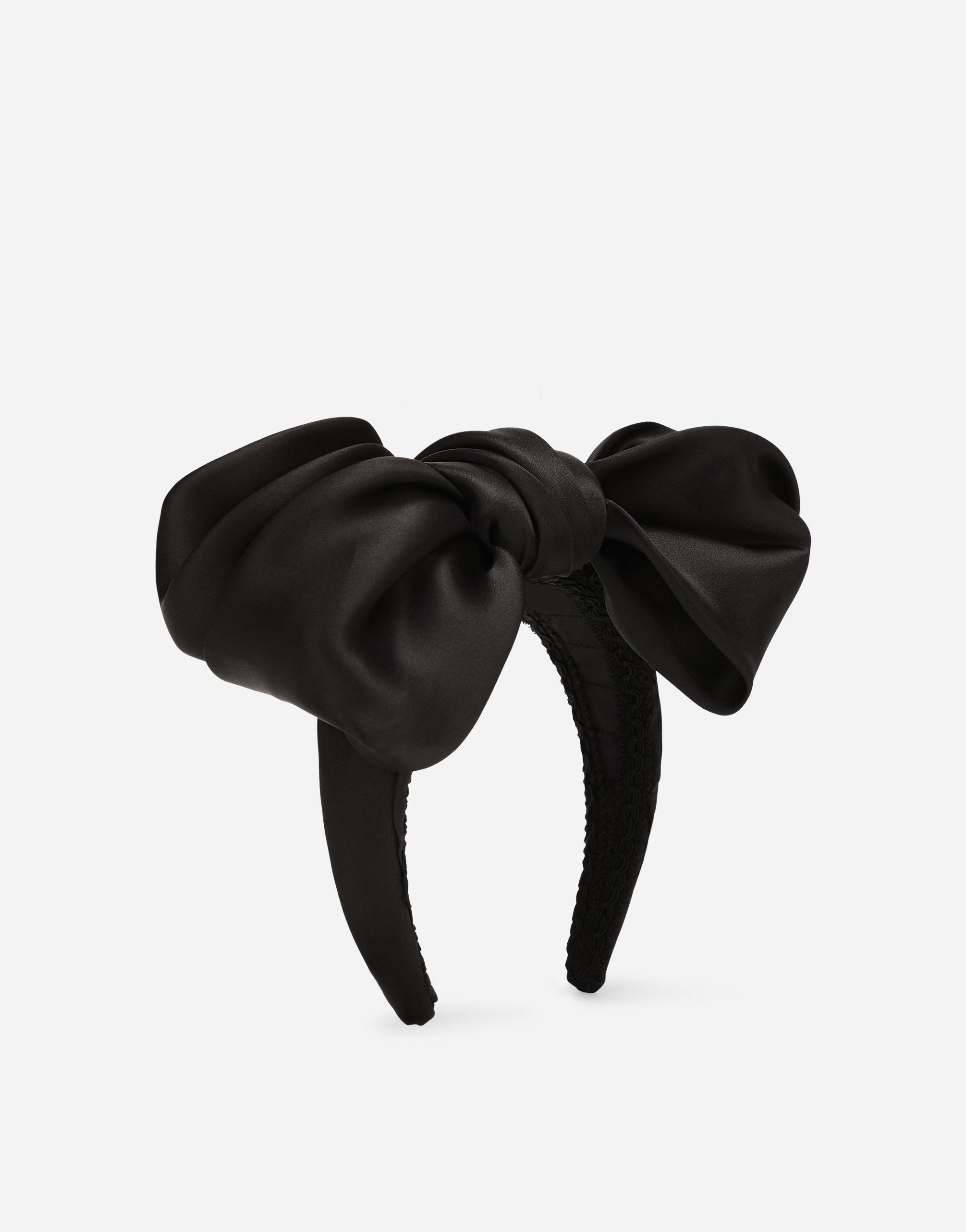 Headband with organza bow in Black